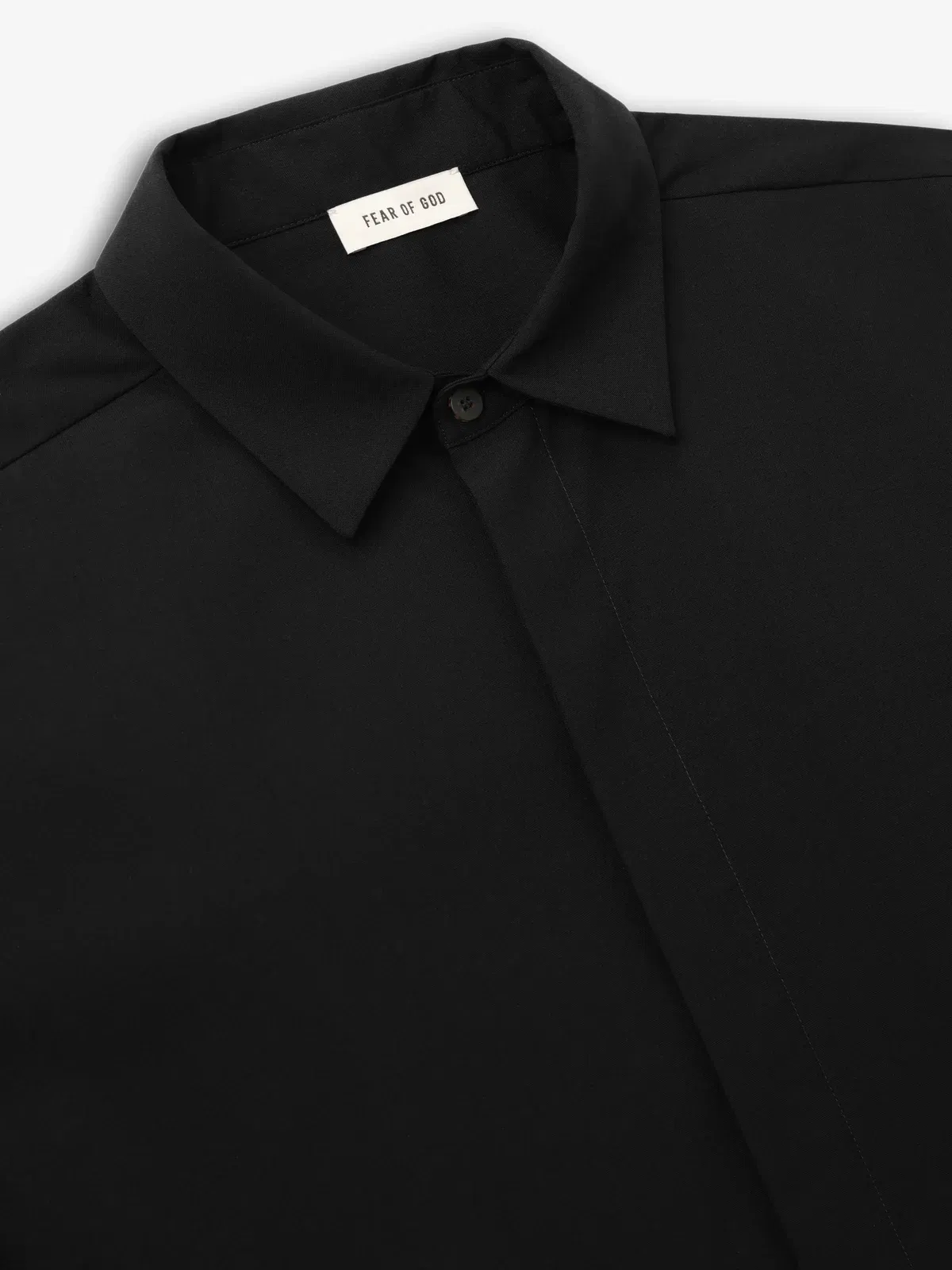 Essentials Cotton Wool Oxford Classic Shirt Black