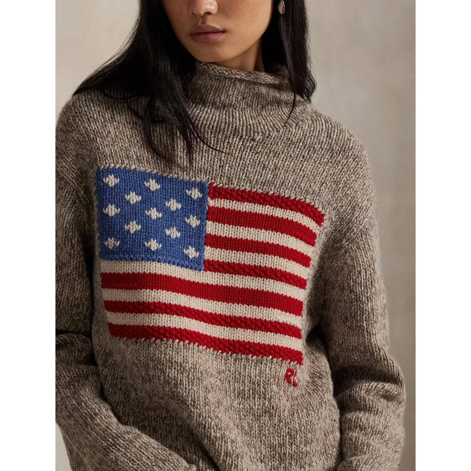 Flag Knitted Crew Neck Jumper