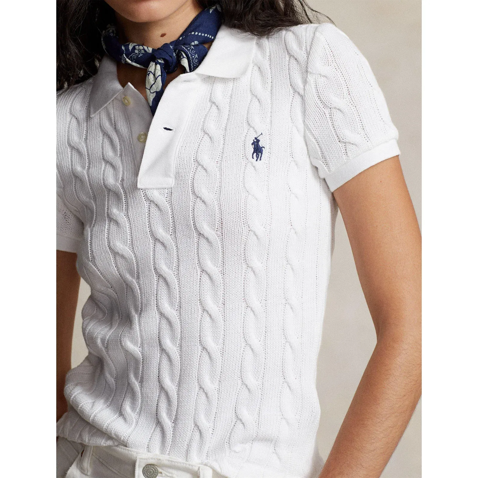 Short Sleeved Cable Knit Jumper