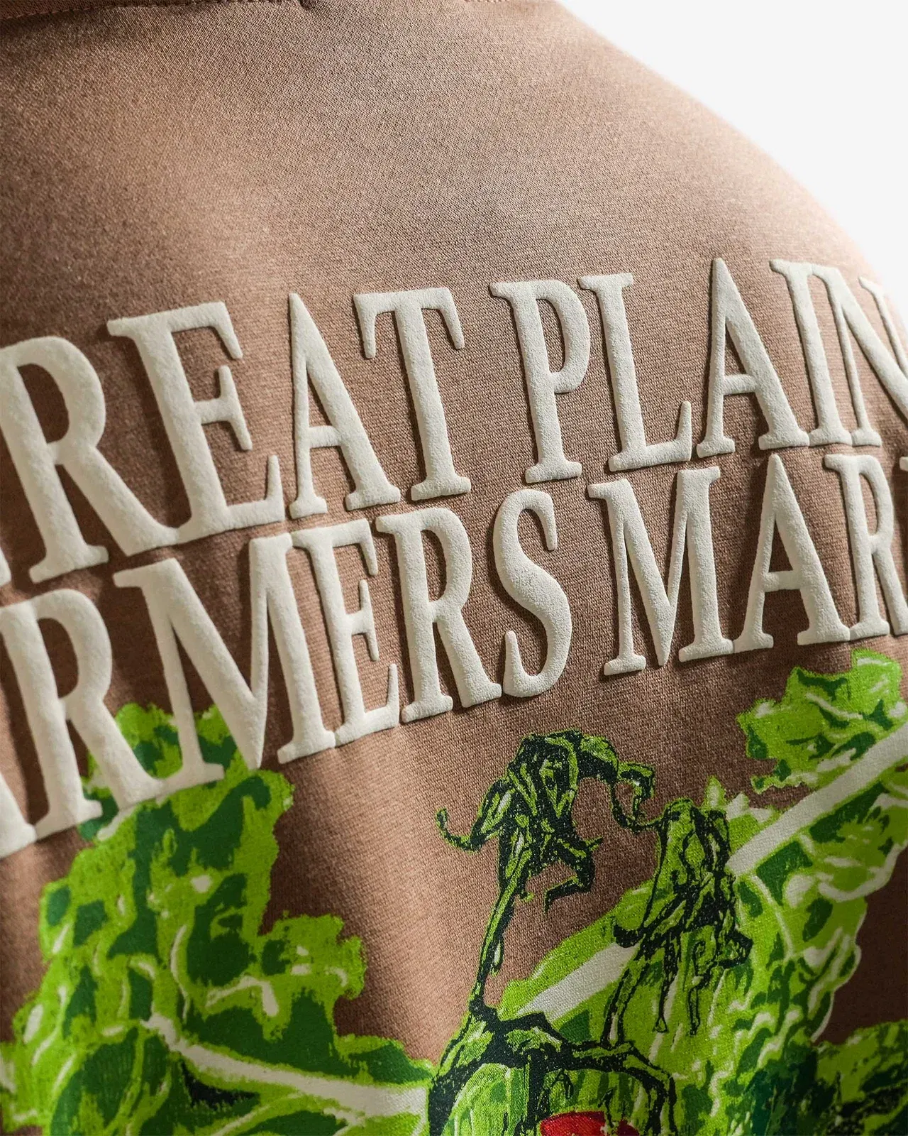 Farmer's Market - Tan Oversized Printed Sweatshirt