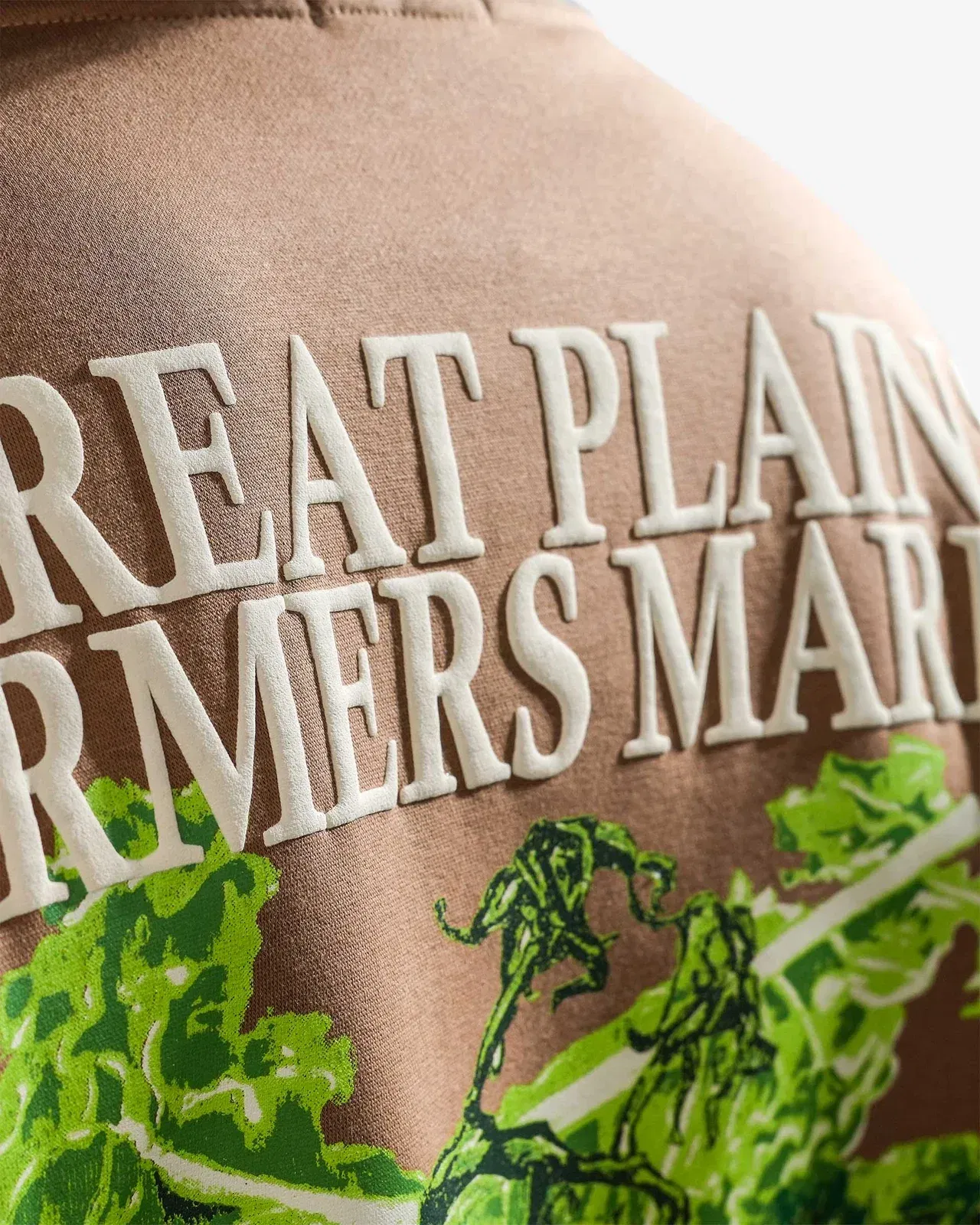 Farmer's Market - Tan Oversized Printed Sweatshirt