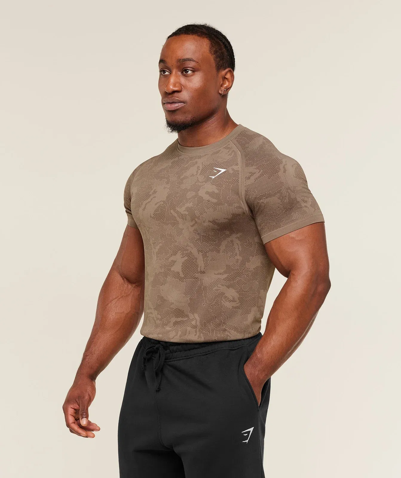 Gymshark Geo Seamless T-Shirt - Lifestyle Brown / Archive Brown