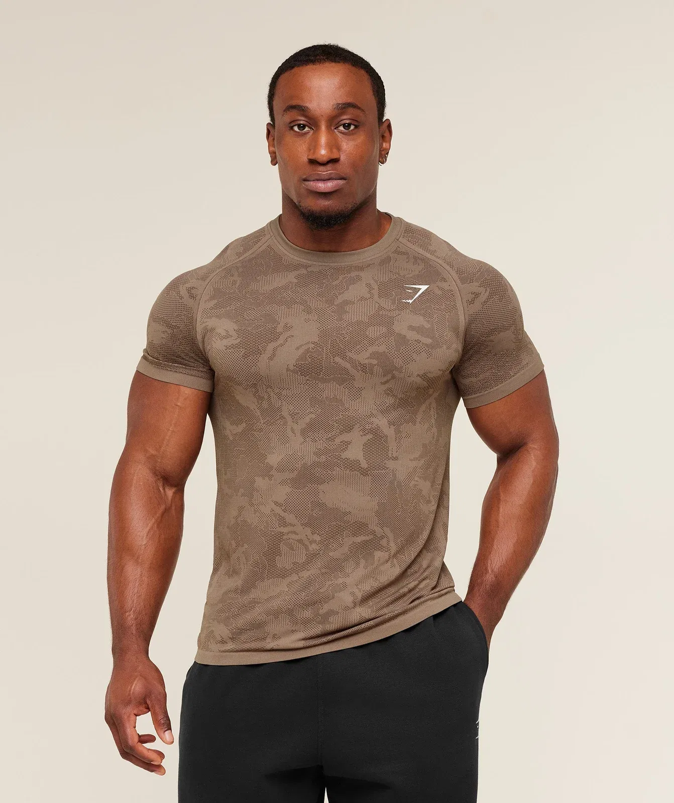 Gymshark Geo Seamless T-Shirt - Lifestyle Brown / Archive Brown