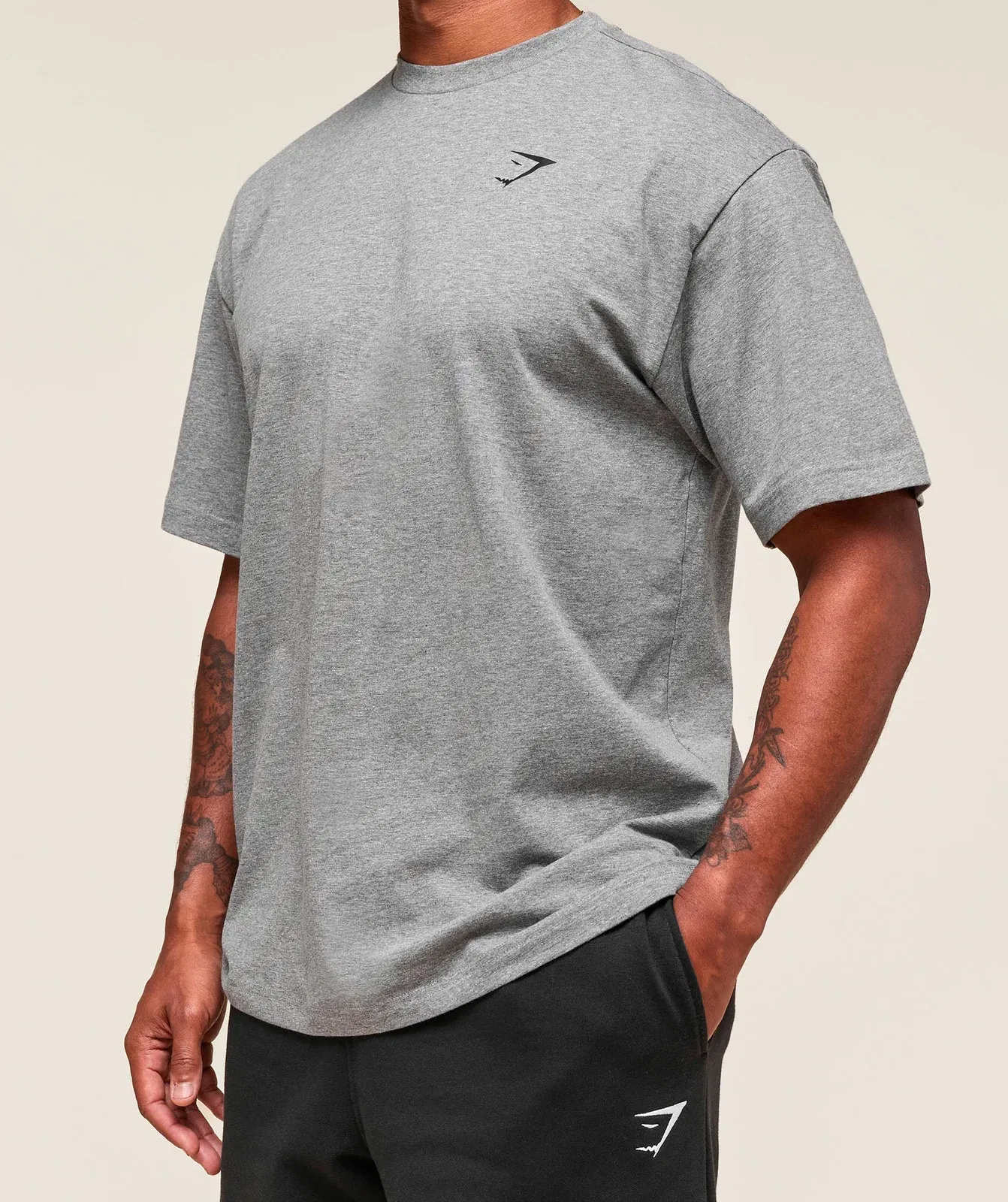 Gymshark Essential Oversized T-Shirt - Charcoal Grey Marl