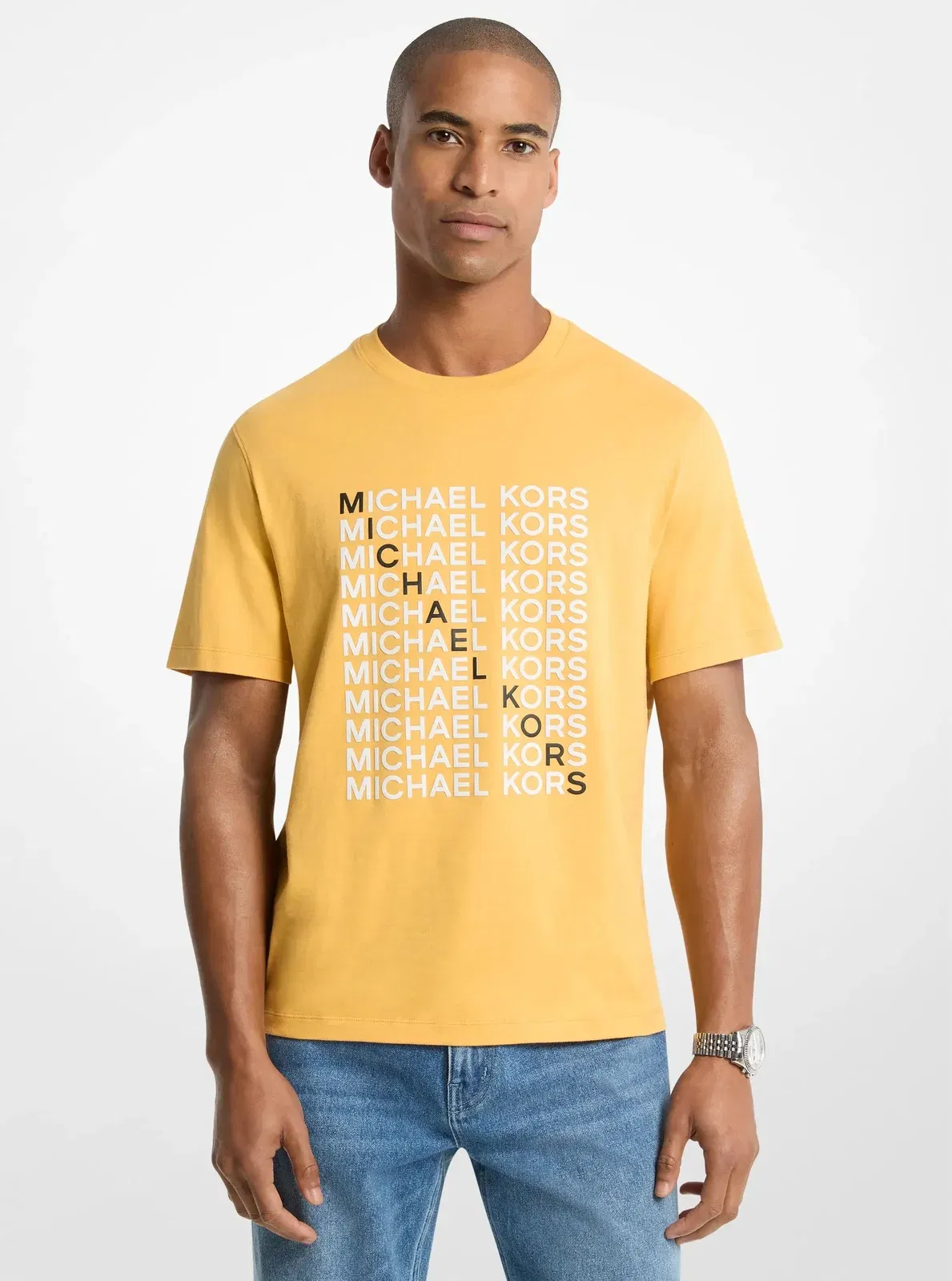Michael Kors Graphic Logo Cotton Jersey T-Shirt HONEYWHEAT