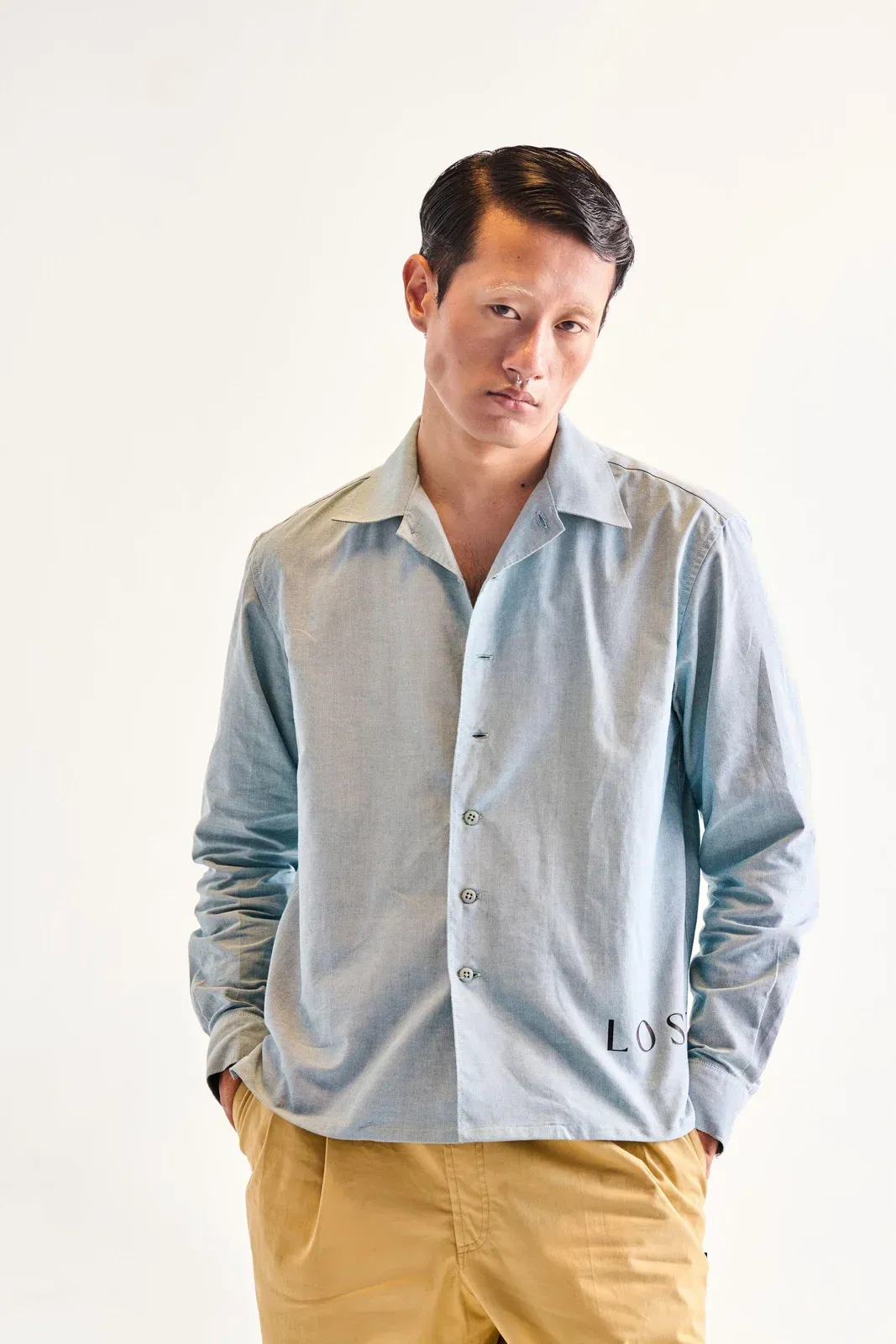 Blue Crop Full Shirt