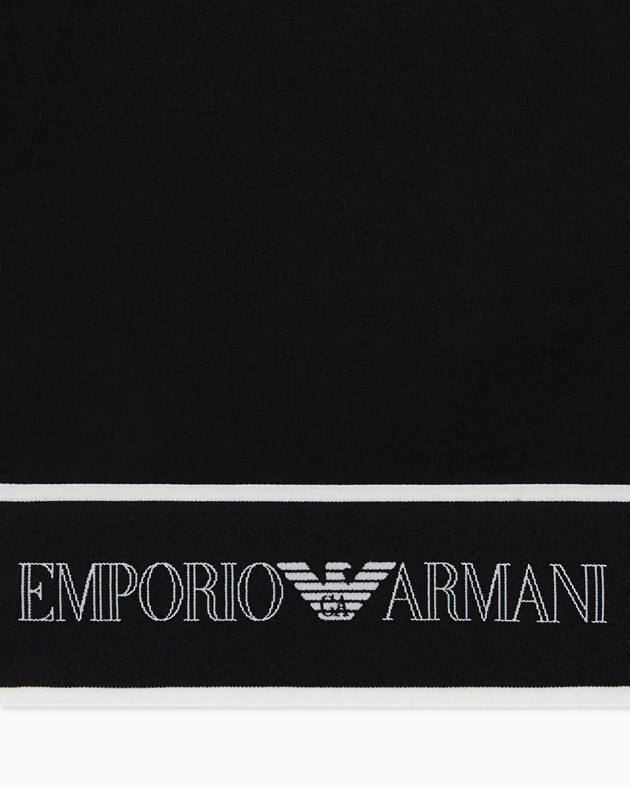 Emporio Armani organic jersey crop top with logo band