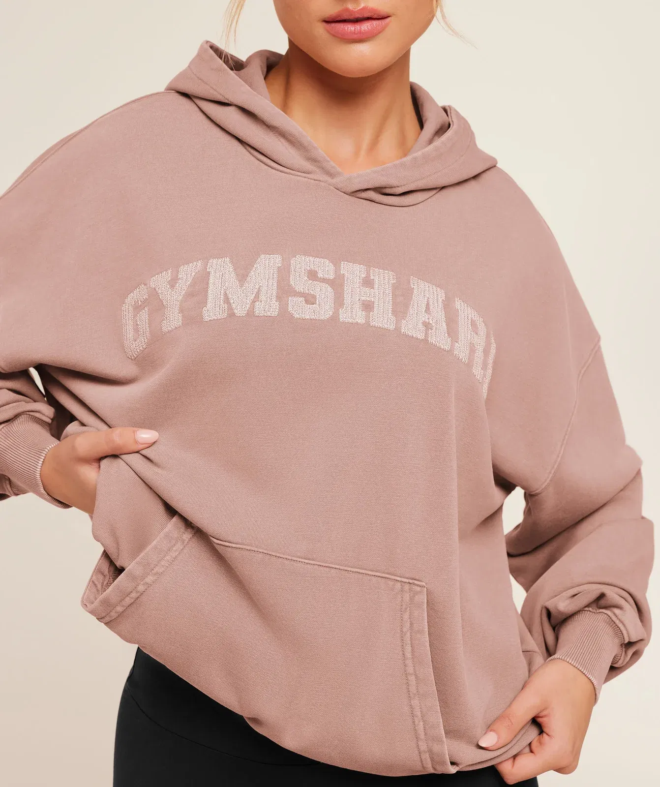 Women's Gymshark Chainstitch Graphic Hoodie Chestnut Pink