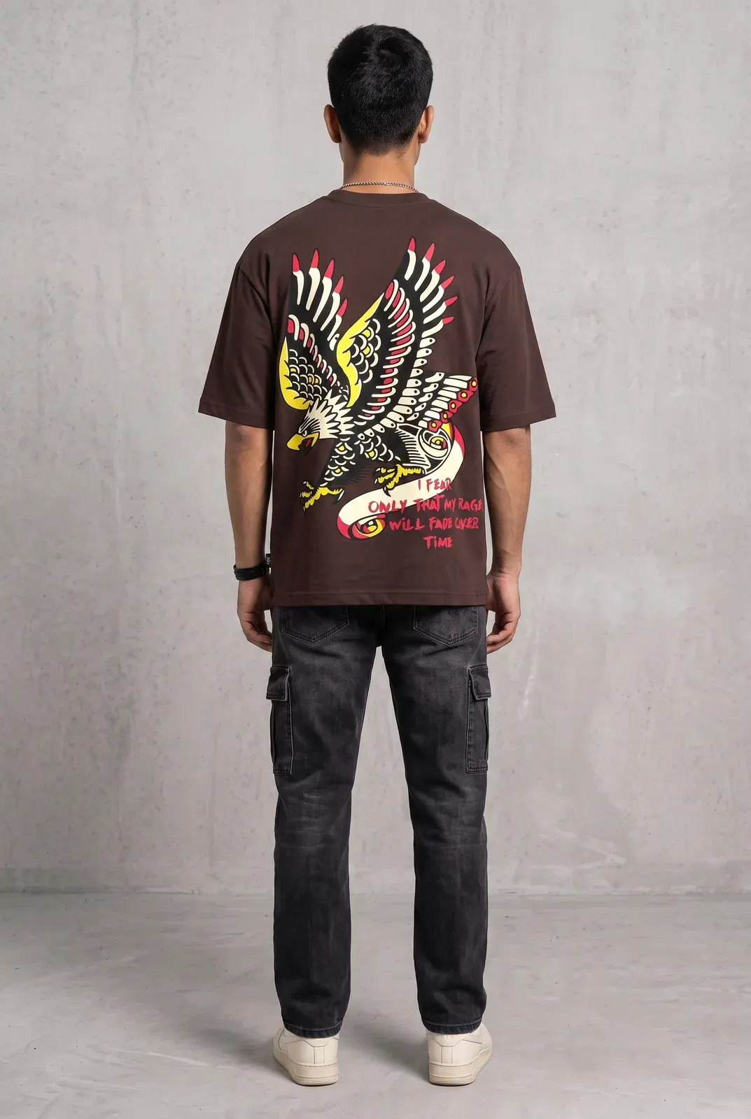EAGLE EYE BROWN MEN’S OVERSIZED T-SHIRT