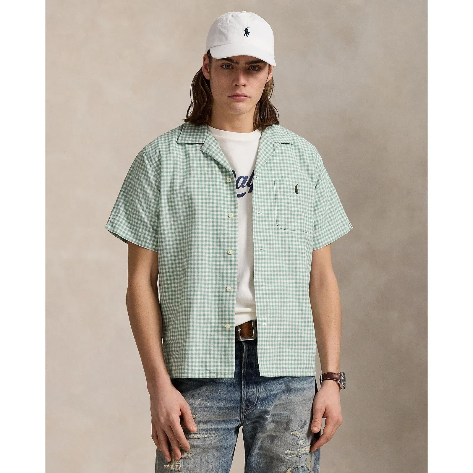 Gingham Short-Sleeve Patterned Shirt