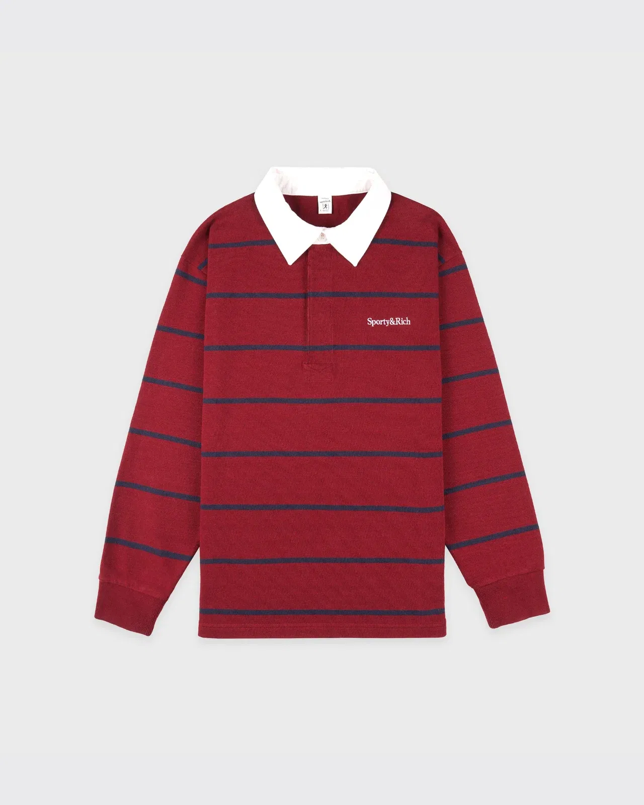 Serif Logo Rugby Polo Men - Merlot/White/Dark Navy
