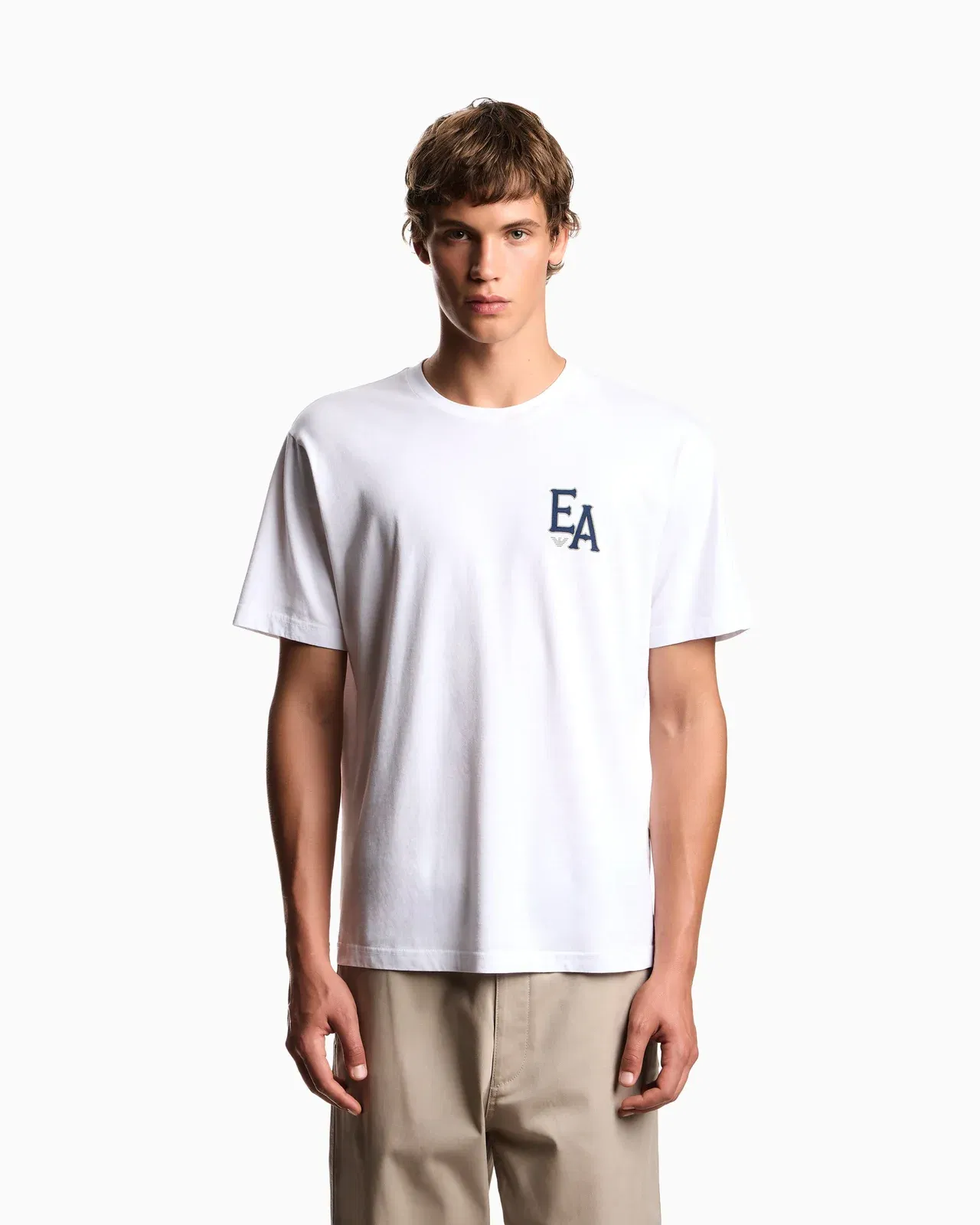 Emporio Armani Eagle Club organic jersey T-shirt with print