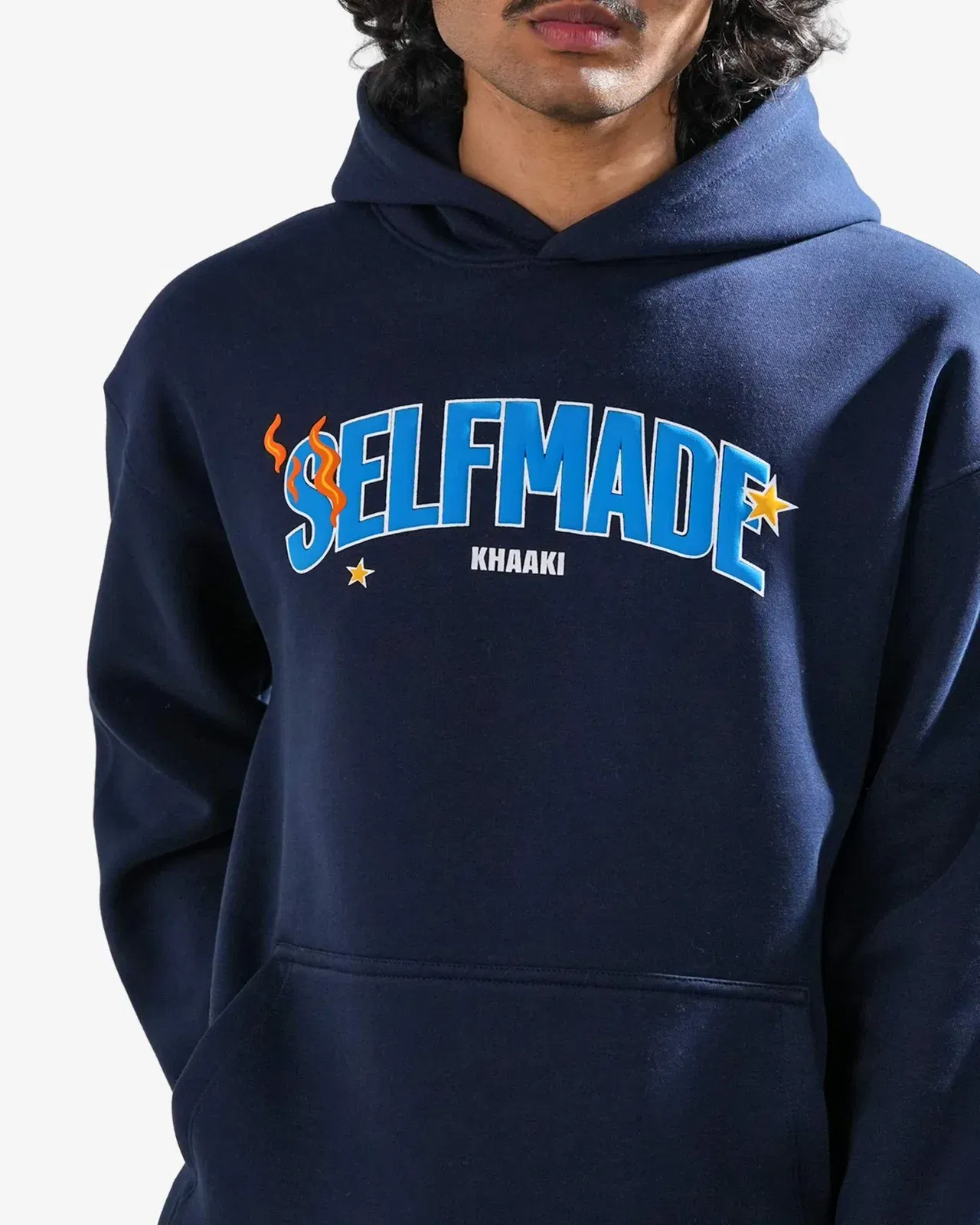 Selfmade - Navy Oversized Printed Hoodie