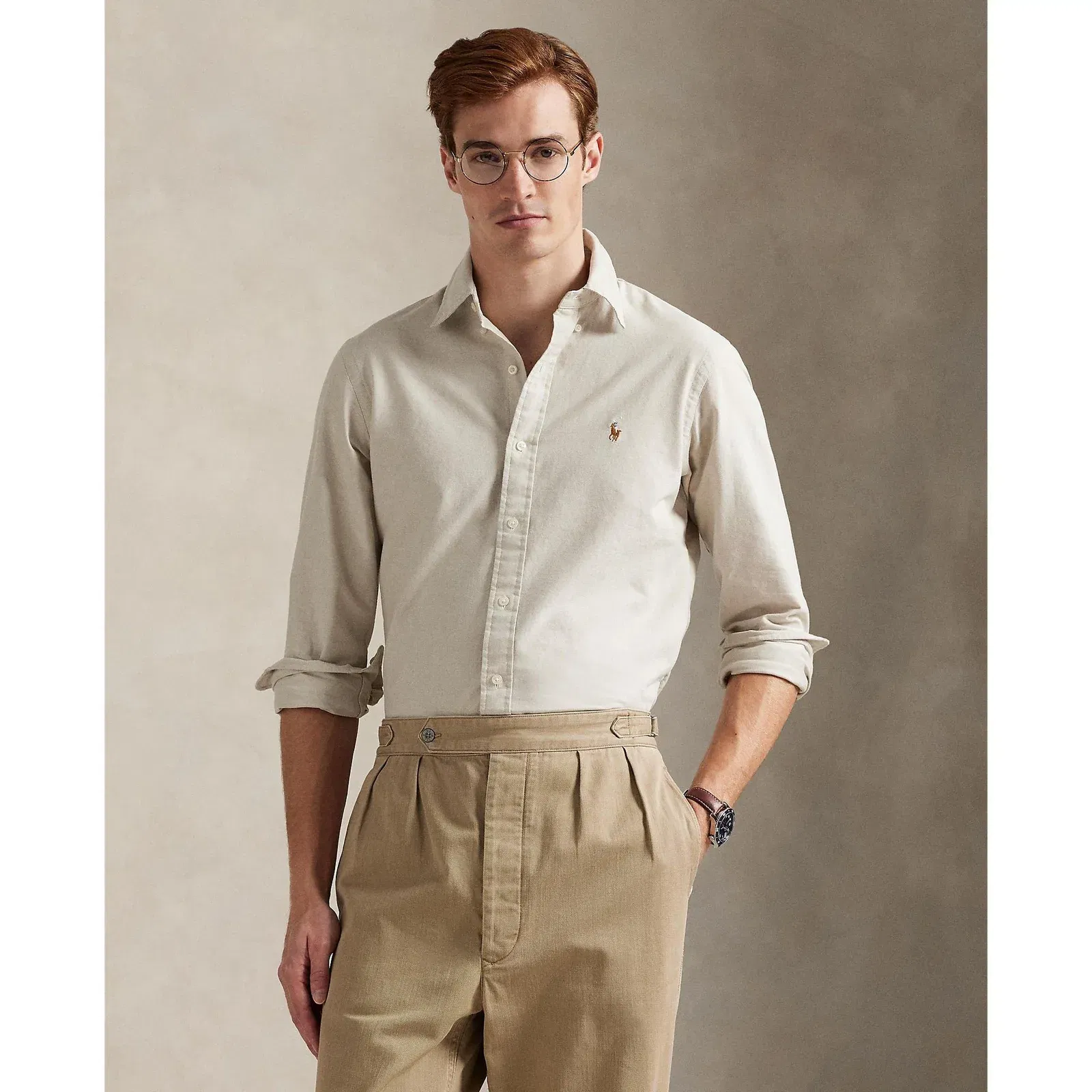 Oxford Long-Sleeve Plain Shirt