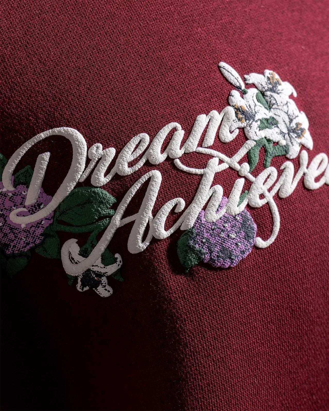 Dream Achieved - Wine Oversized Printed Hoodie