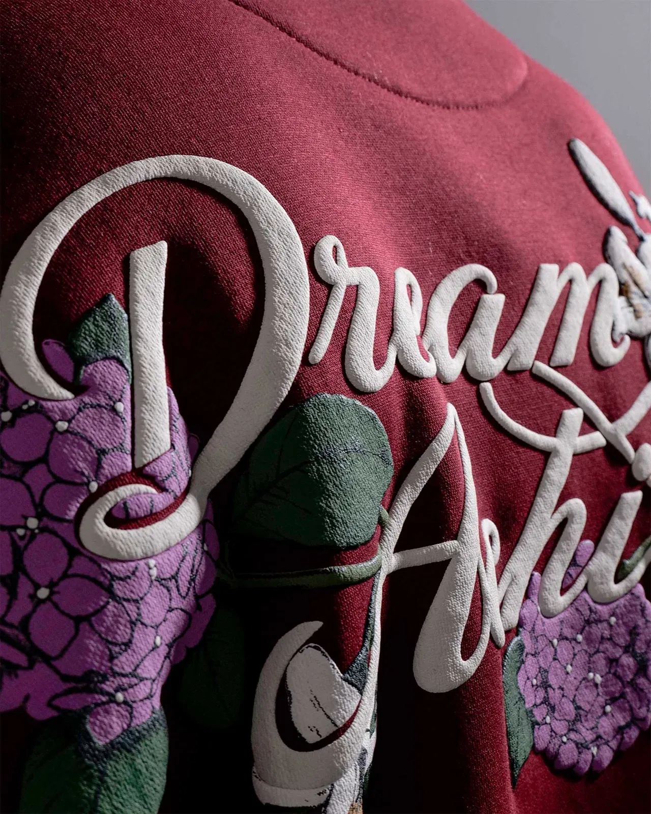 Dream Achieved - Wine Oversized Printed Hoodie