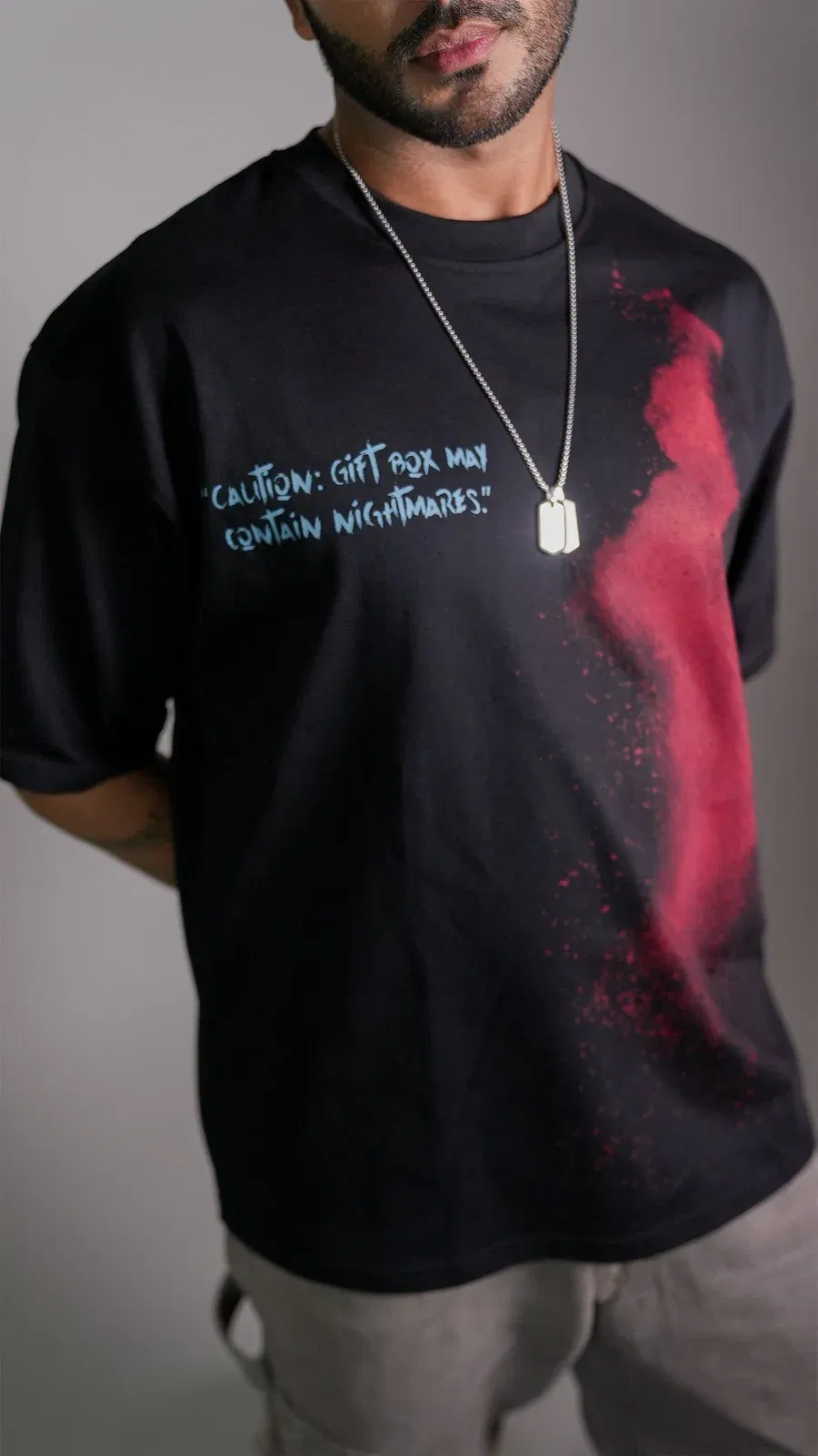 DARK SECRET BLACK MEN’S OVERSIZED T-SHIRT