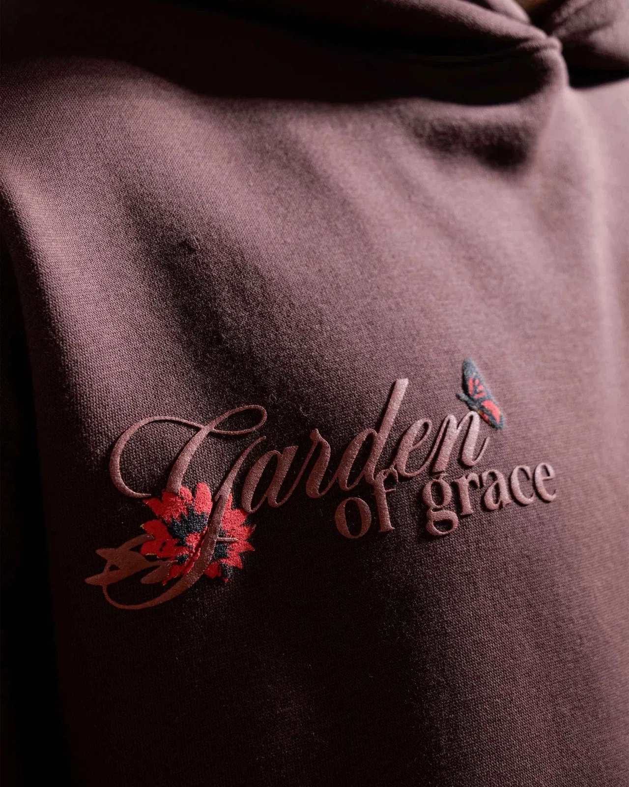 Graceful Might Hoodie - Coffee Oversized Printed Hoodie