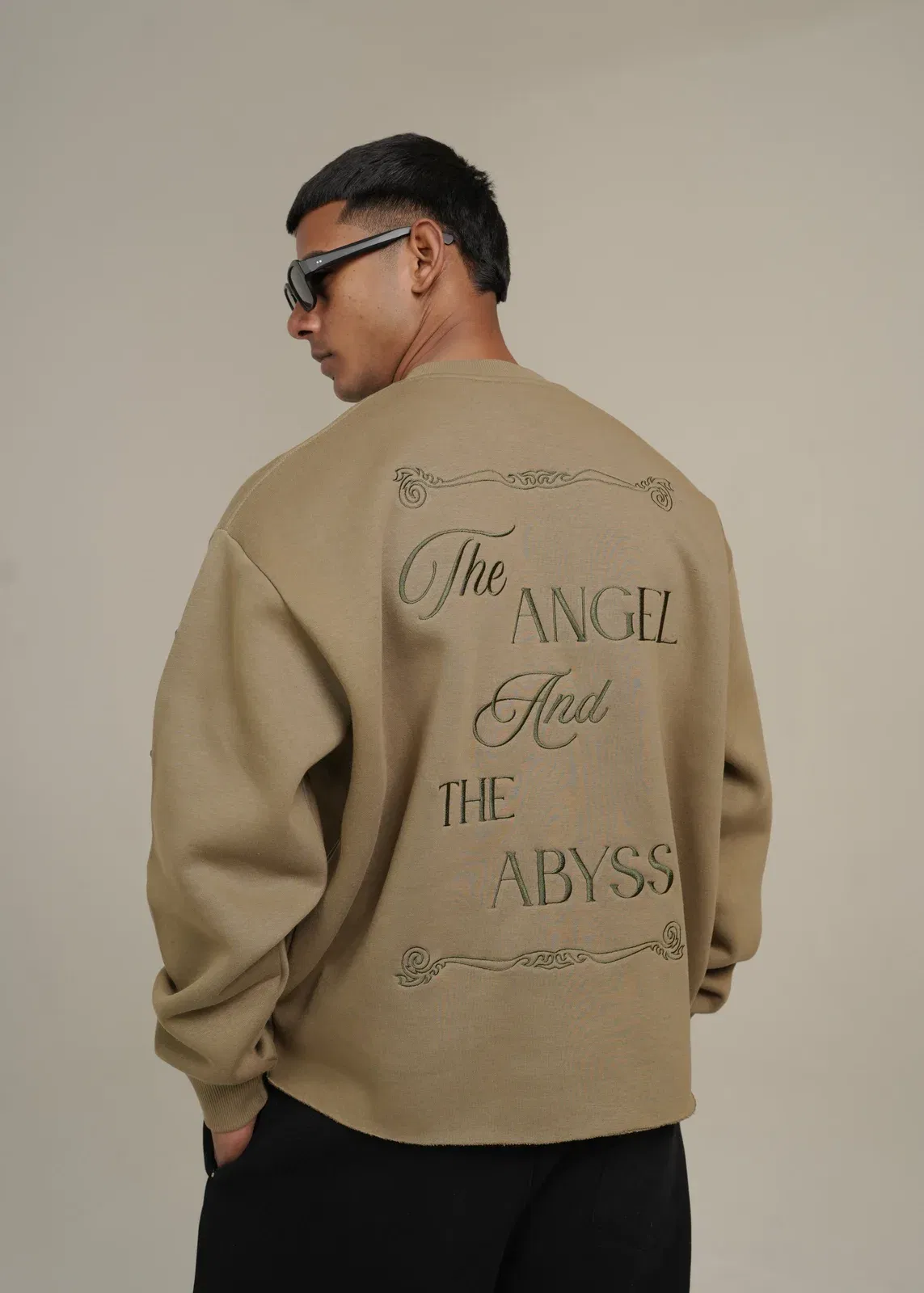 ‘FALLEN GRACE’ CROPPED SWEATSHIRT | SAGE GREEN