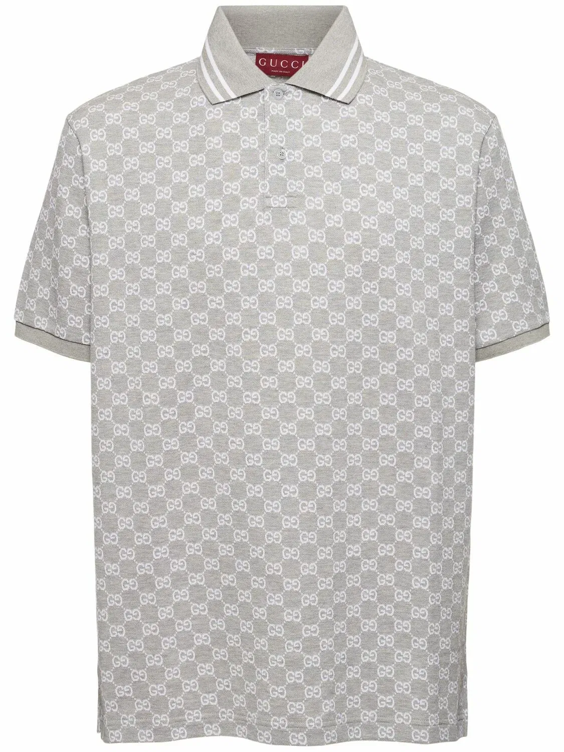 GUCCI Gg Jacquard Cotton Piquet Polo T-Shirt