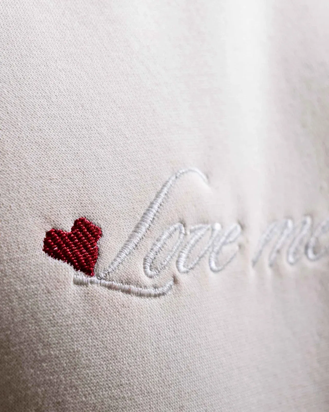 Love Me More - Cream Printed Oversized Hoodie