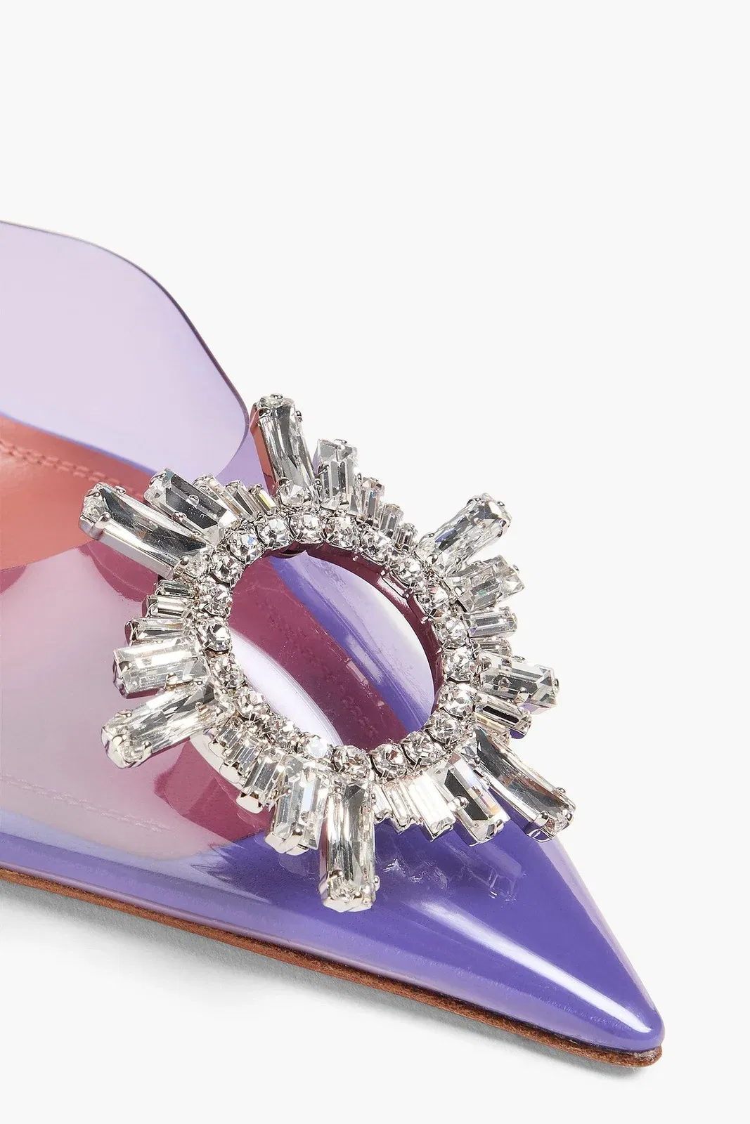 Amina Muaddi Begum Crystal-Embellished Pvc Slingback Pumps Lavender Women's