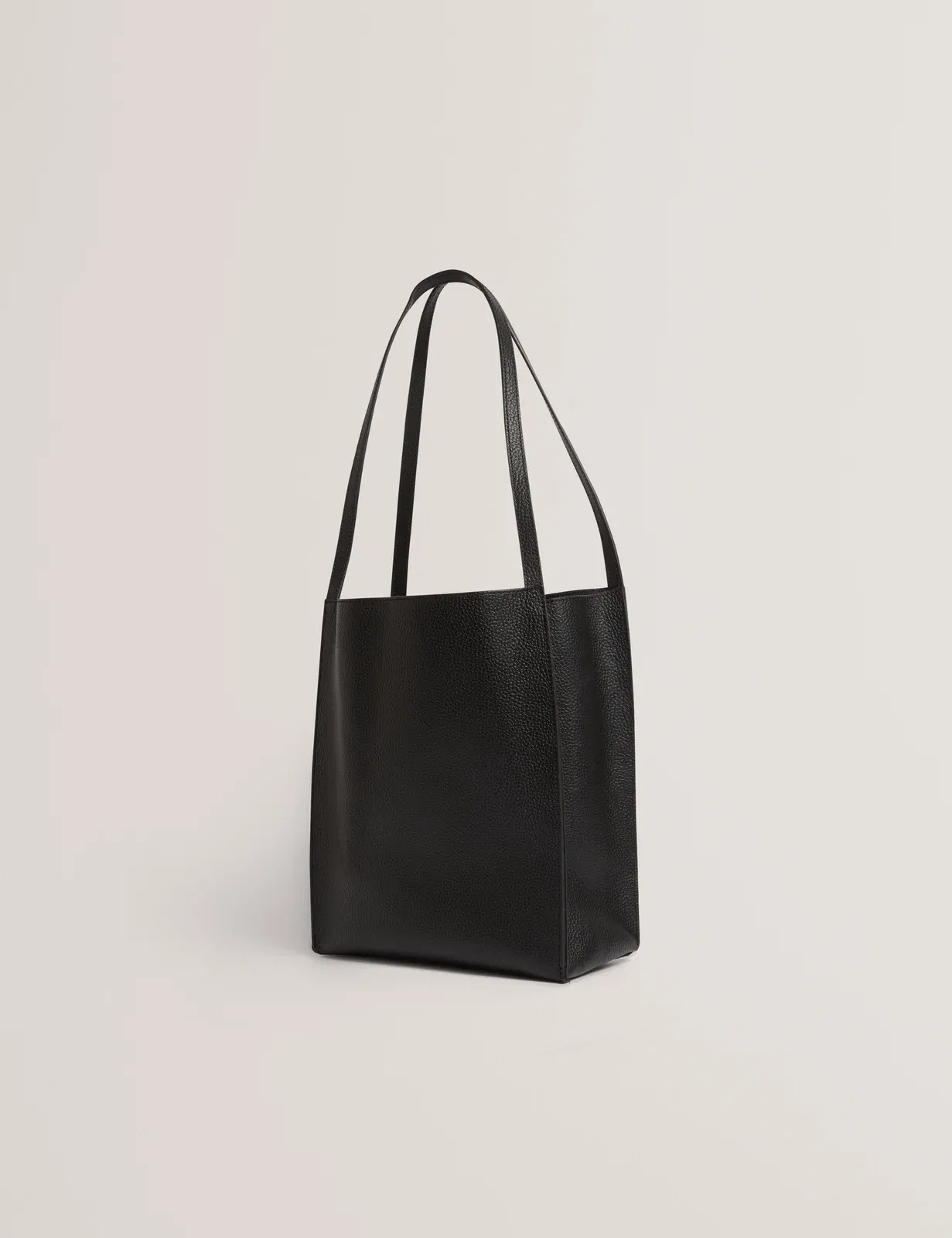 Ted Baker Taala Soft Leather Zip Pocket Boxy Tote Bag In Black Women's