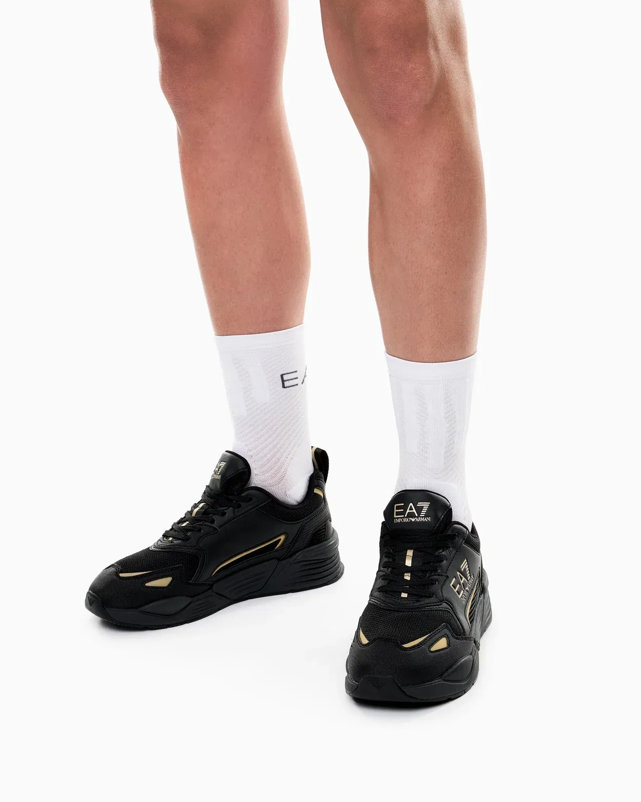 Ea7 Sneakers Ace Runner New With Rubber Soles Black