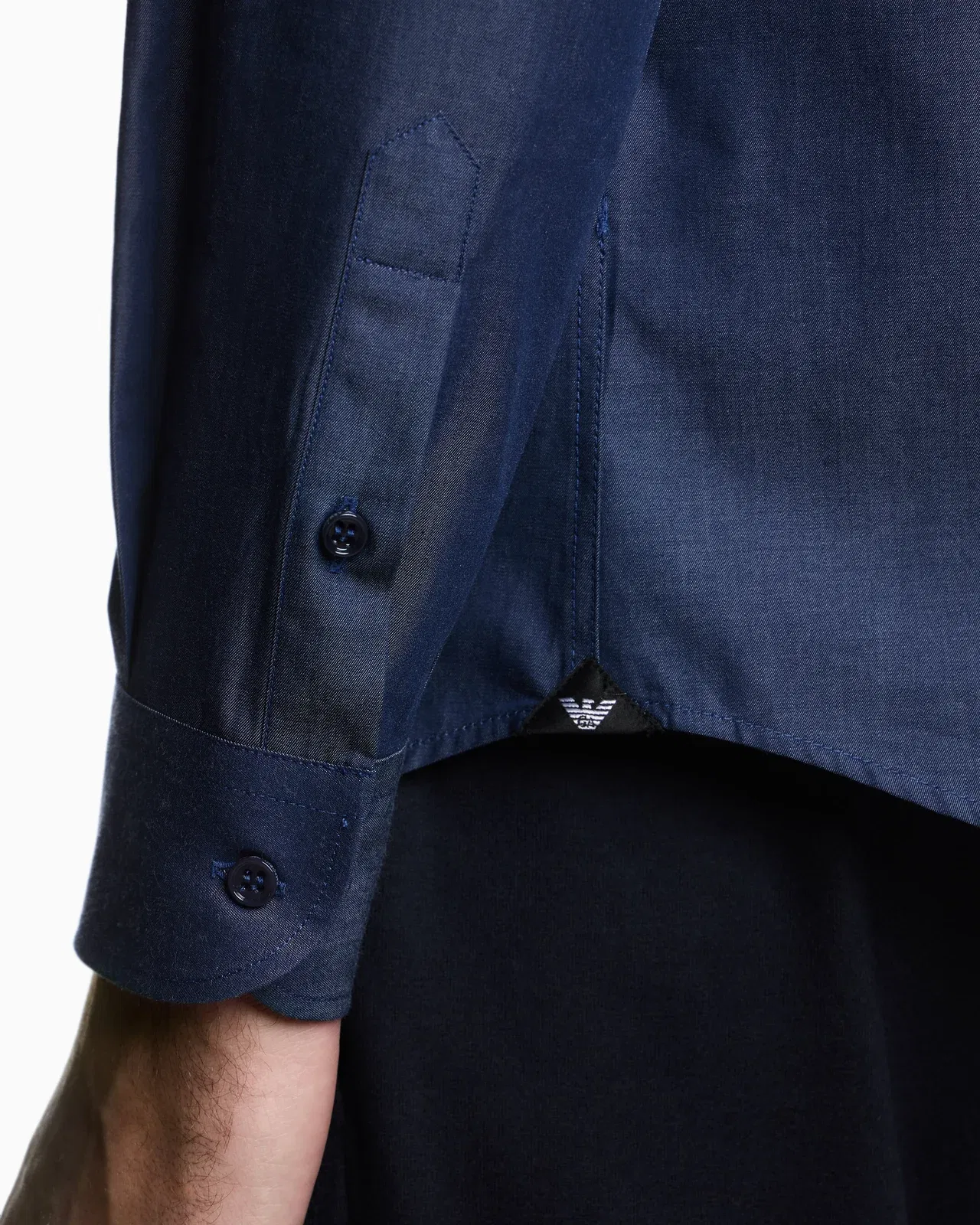 Emporio Armani Denim-effect fabric shirt