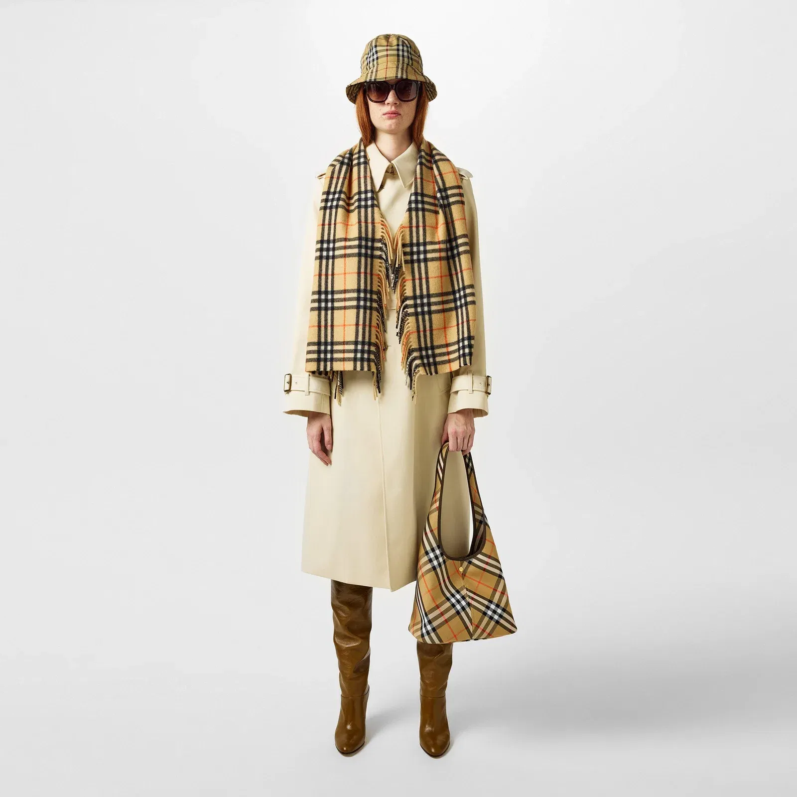 Check Cashmere Midweight Scarf