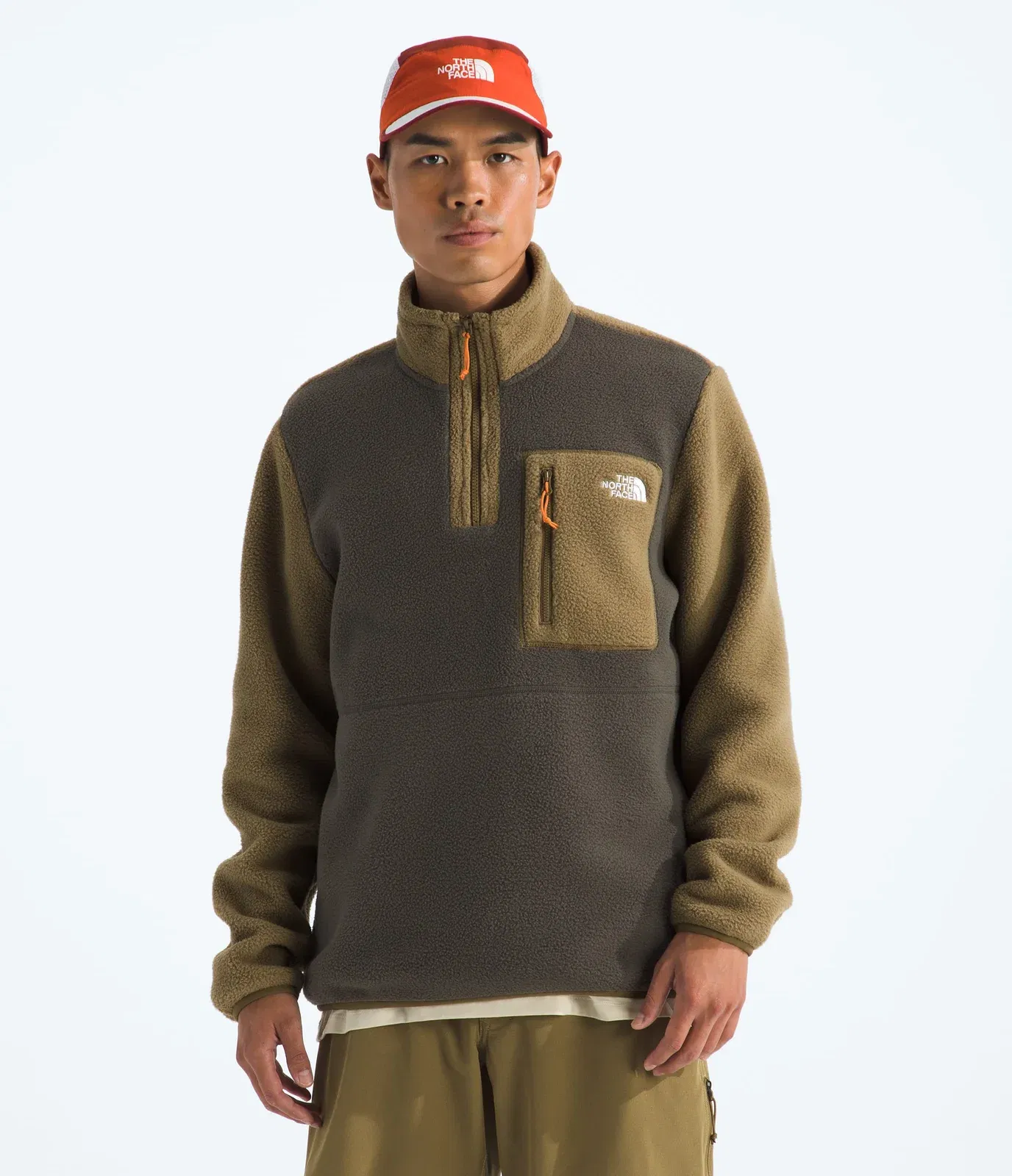 The North Face Men’s Yumiori ¼-Zip New Taupe Green-Cedar-Dust Orange