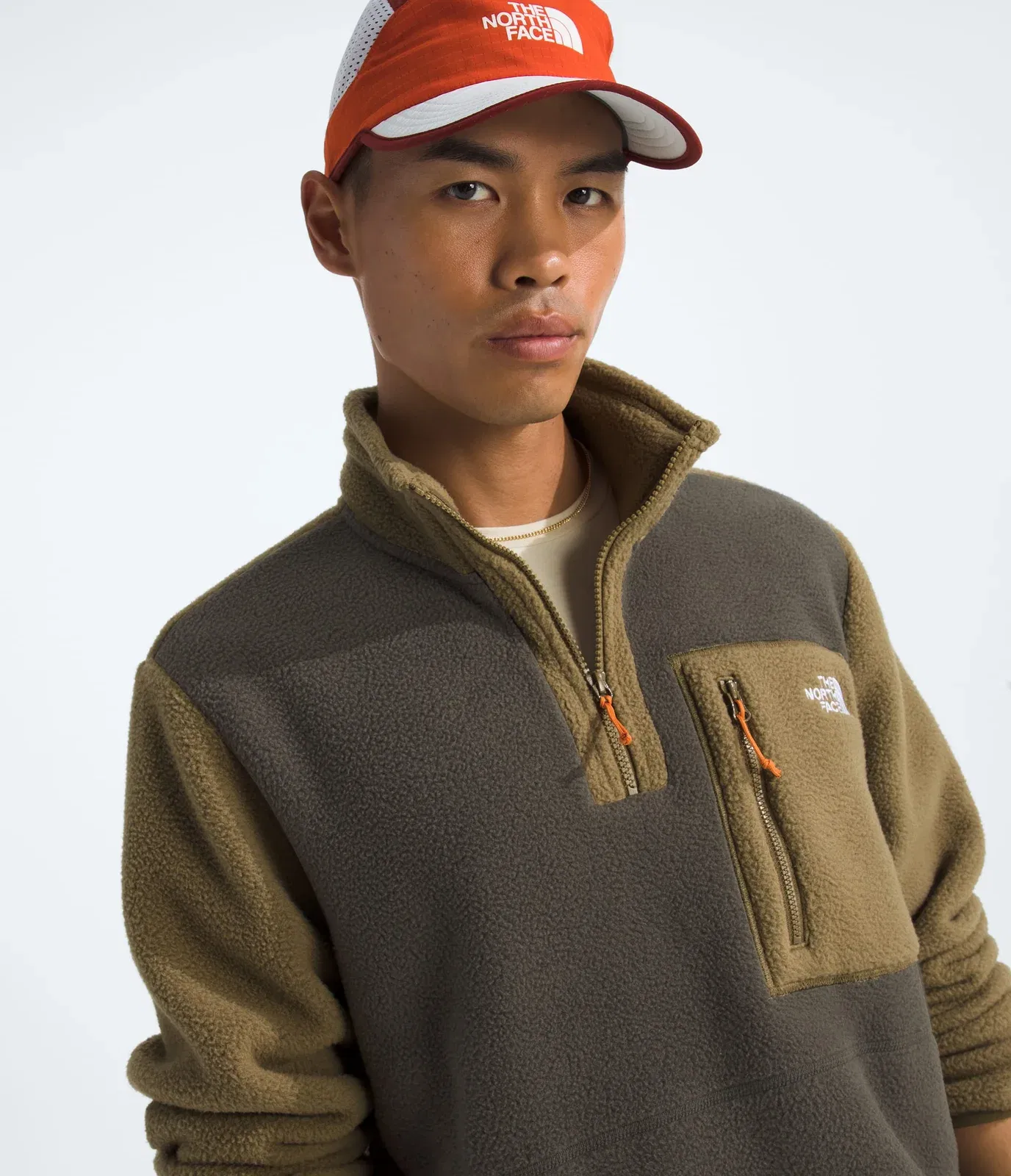 The North Face Men’s Yumiori ¼-Zip New Taupe Green-Cedar-Dust Orange