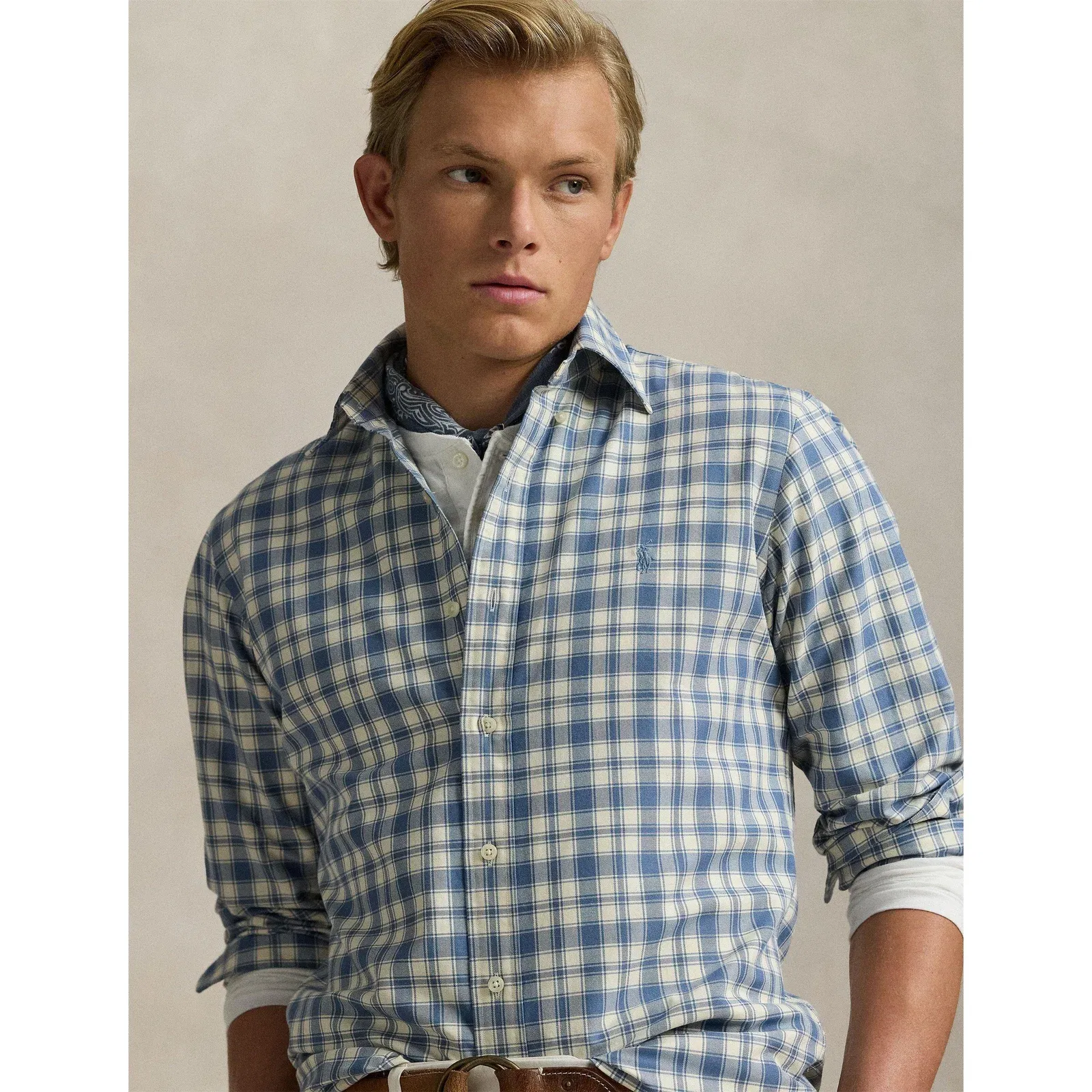 Custom Fit Plaid Oxford Shirt