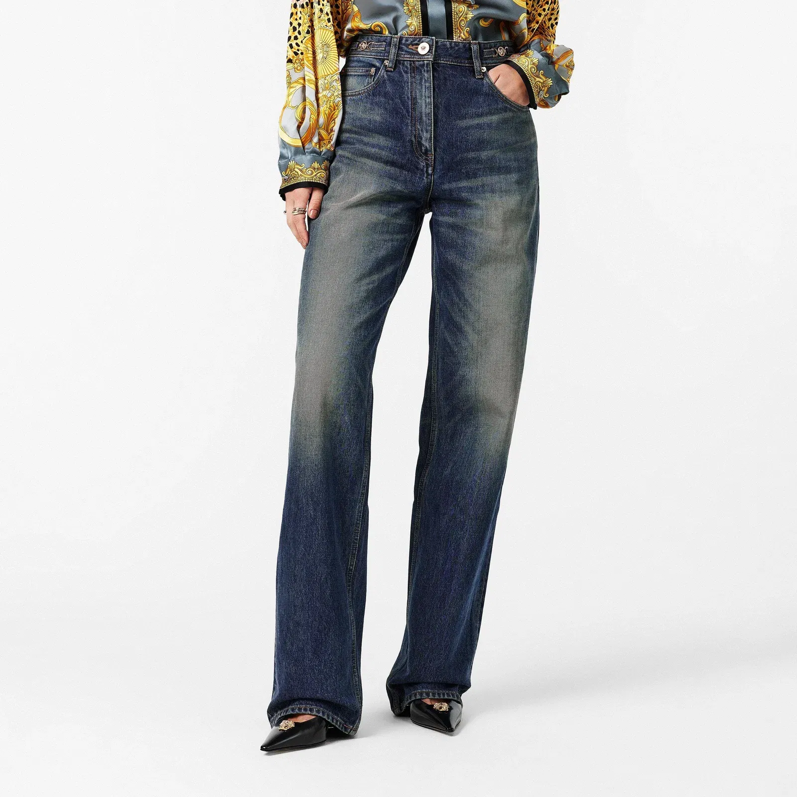 Wide Structured Italian Denim Wide Leg Jeans
