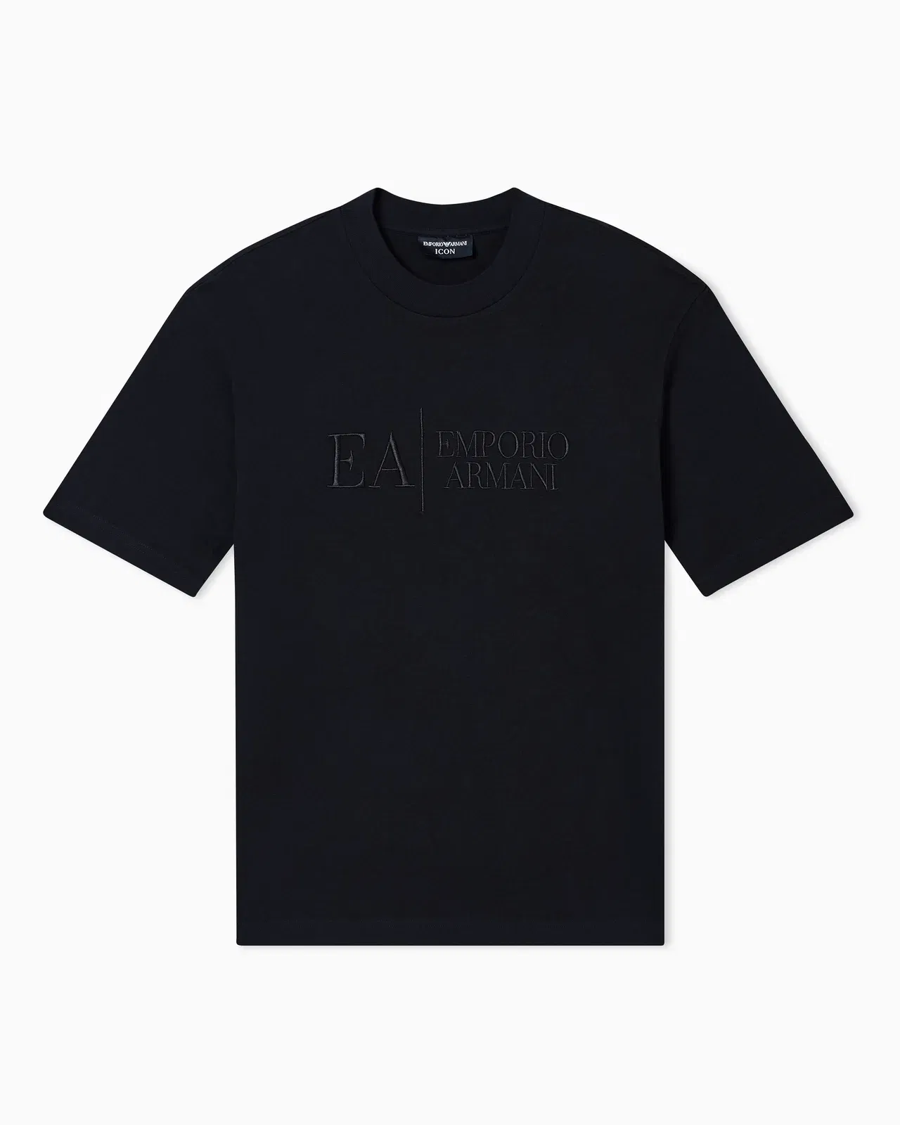 Emporio Armani Jersey t-shirt in interlock cotton with logo Capsule Icon