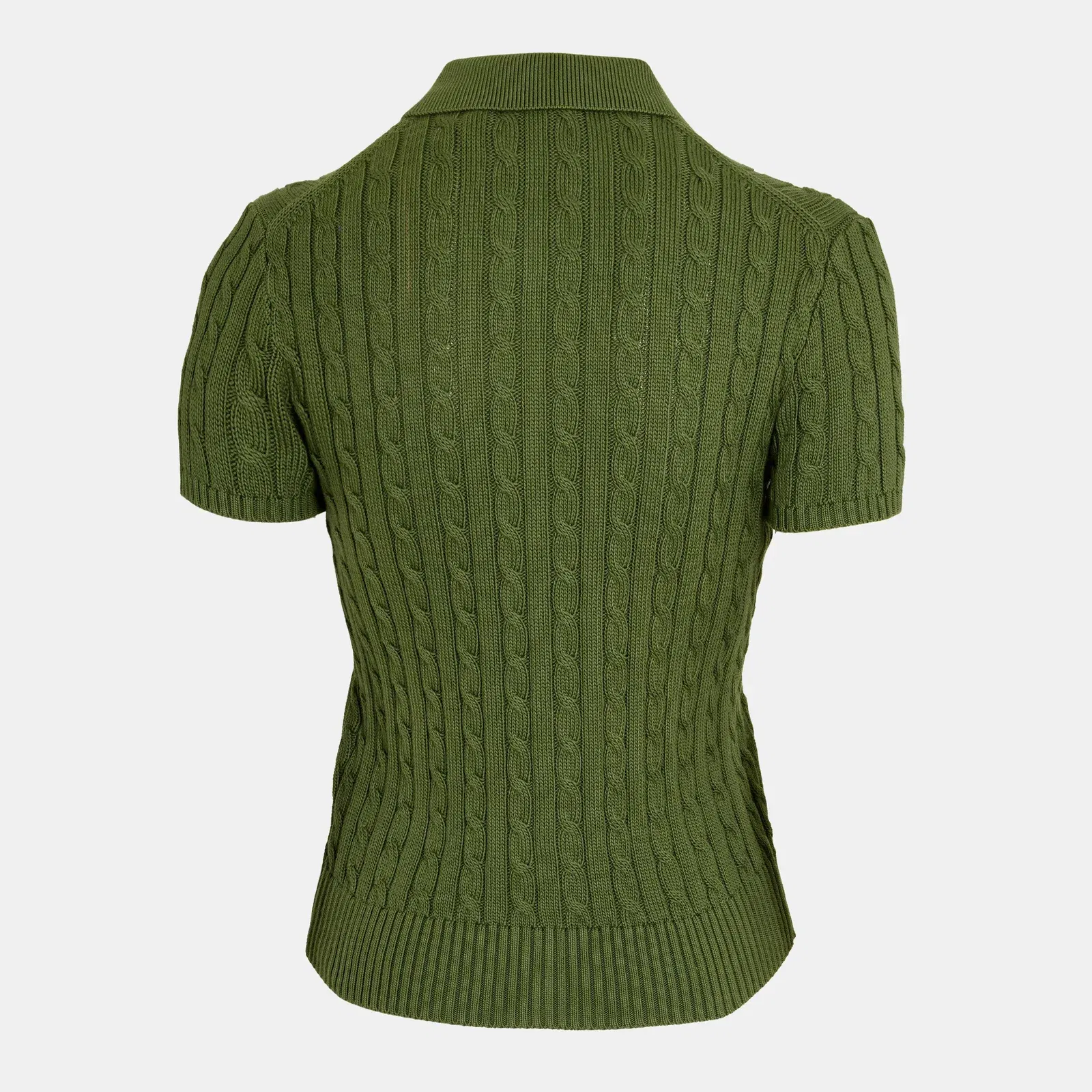 Cable Button Up Short Sleeve Shirt