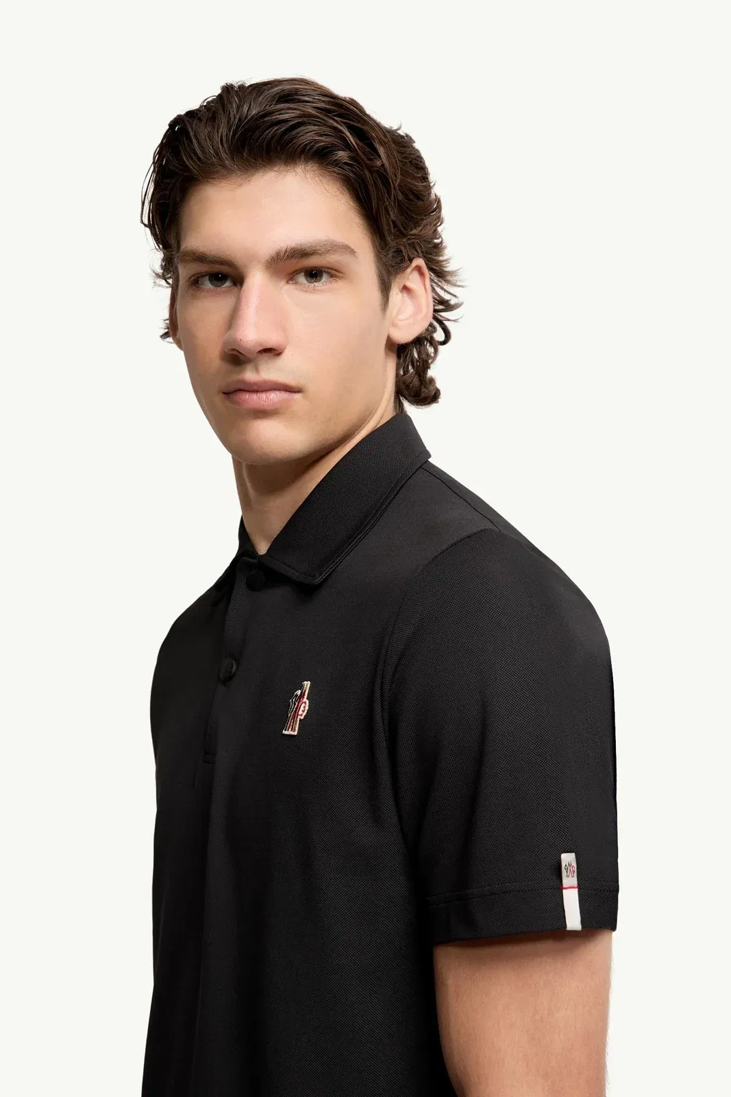 Moncler Logo Patch Polo Shirt Black Black