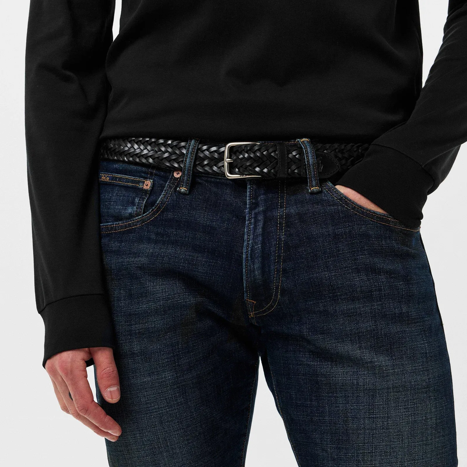 Smooth Weave Textured Leather Belt