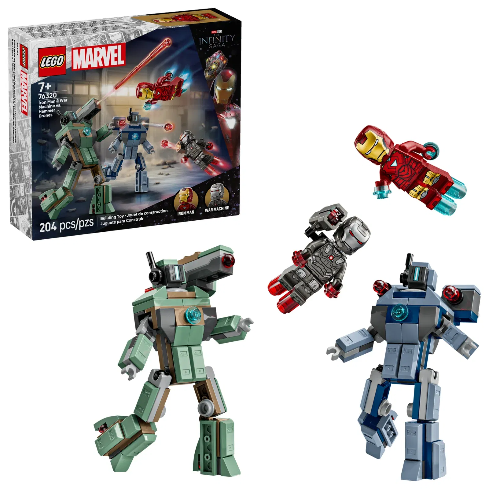 Lego Iron Man War Machine vs Hammer Drones