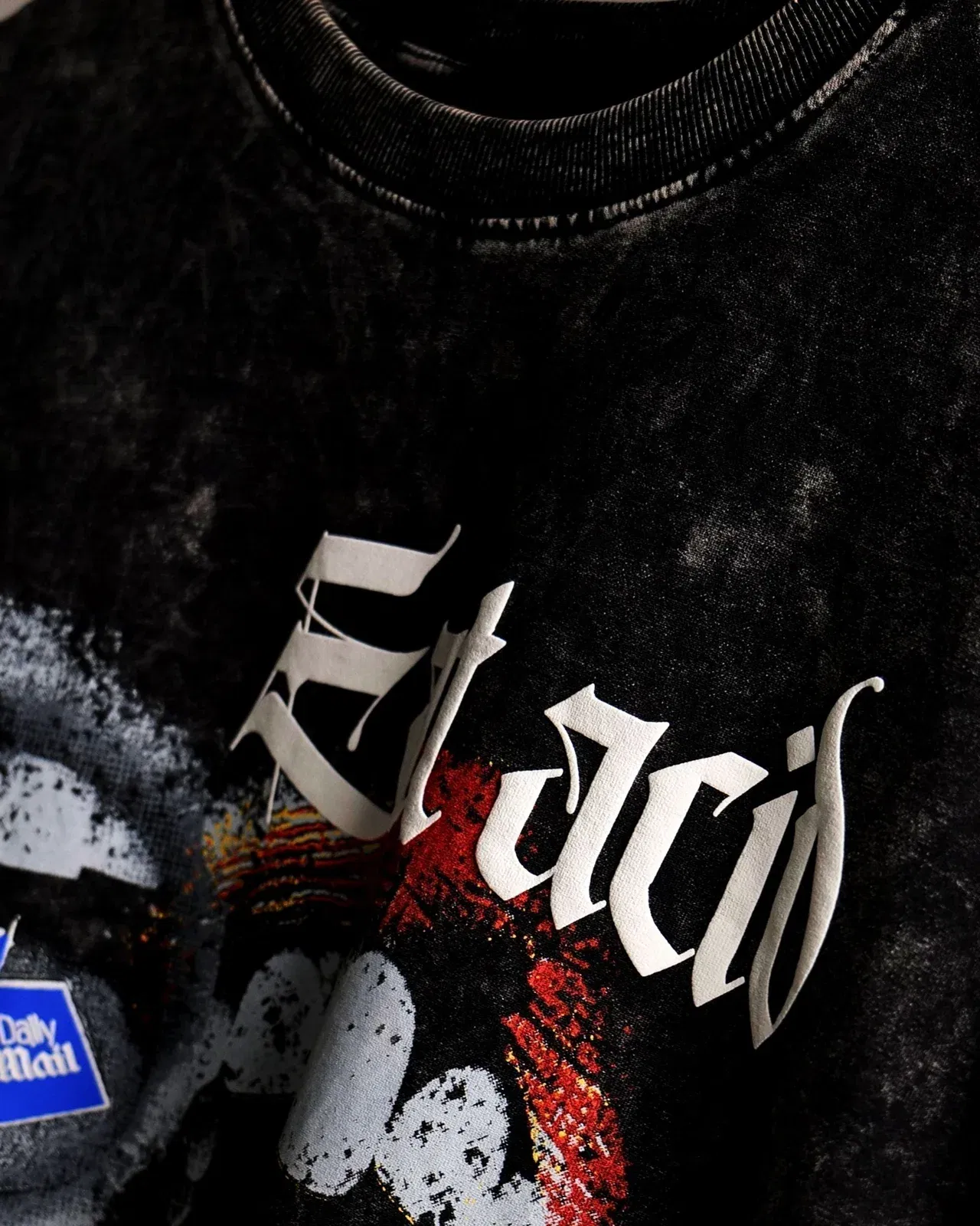 Eat Acid - Black Washed Oversized T-shirt