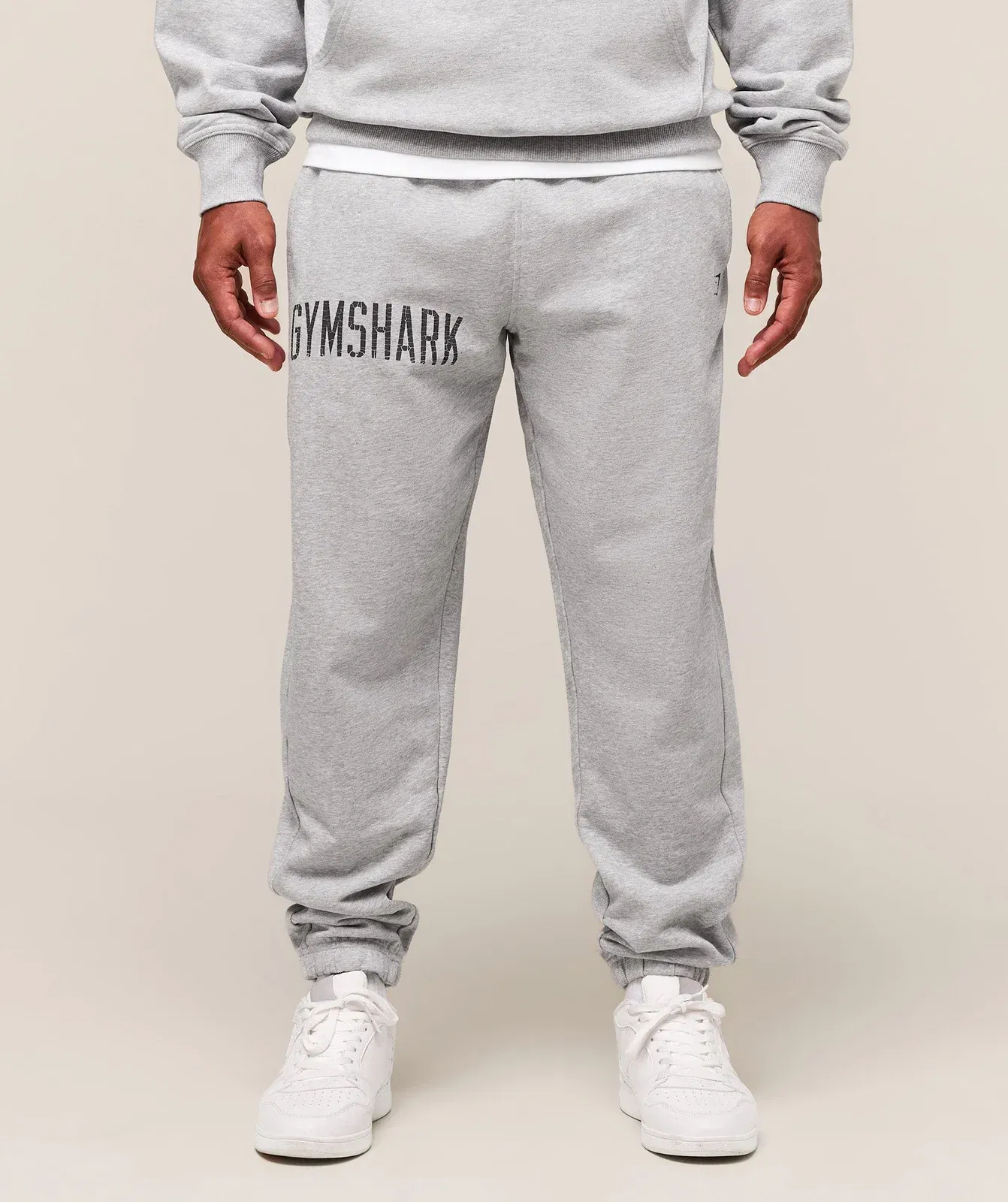 Gymshark Worn Graphic Jogger - Light Grey Core Marl