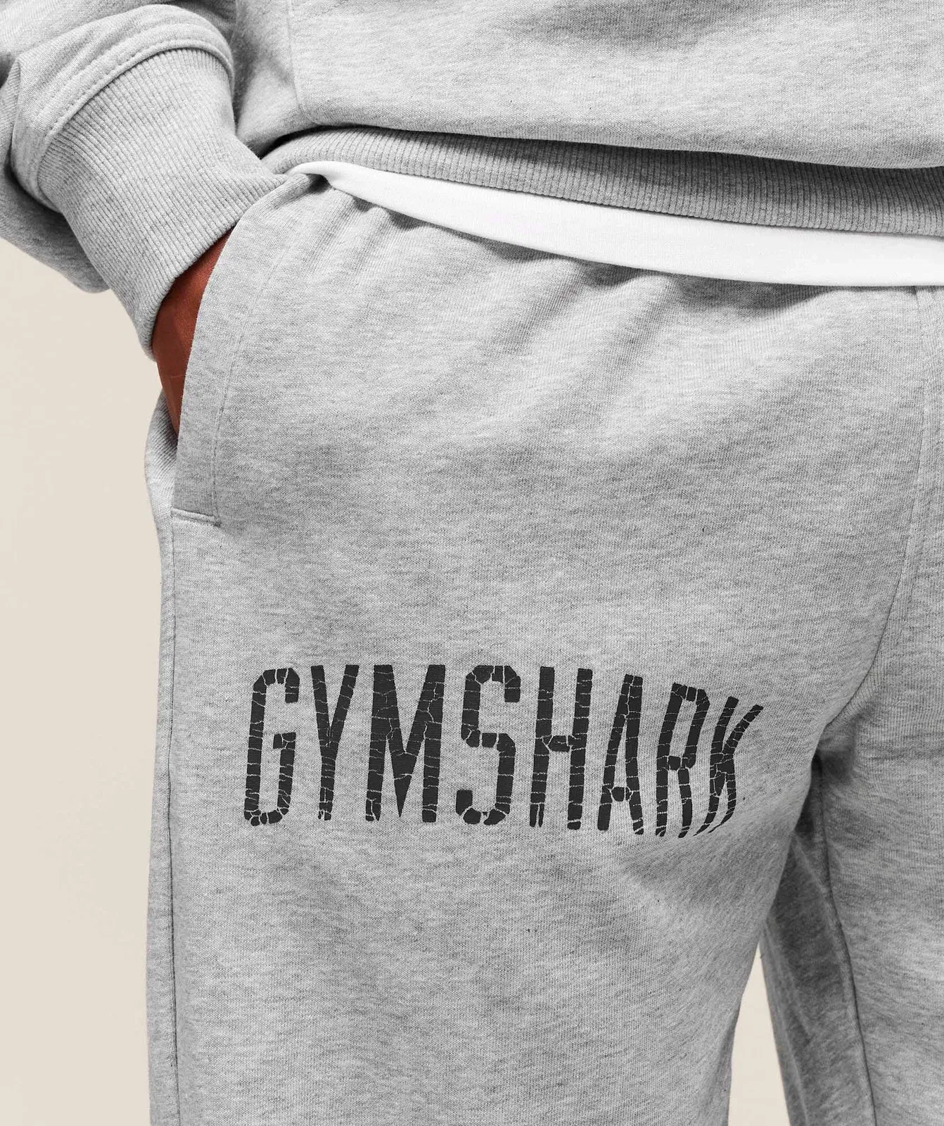 Gymshark Worn Graphic Jogger - Light Grey Core Marl