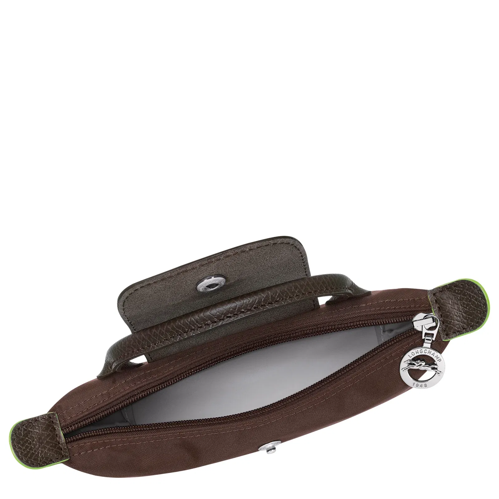 Longchamp Le Pliage Green Pouch with handle Mocha