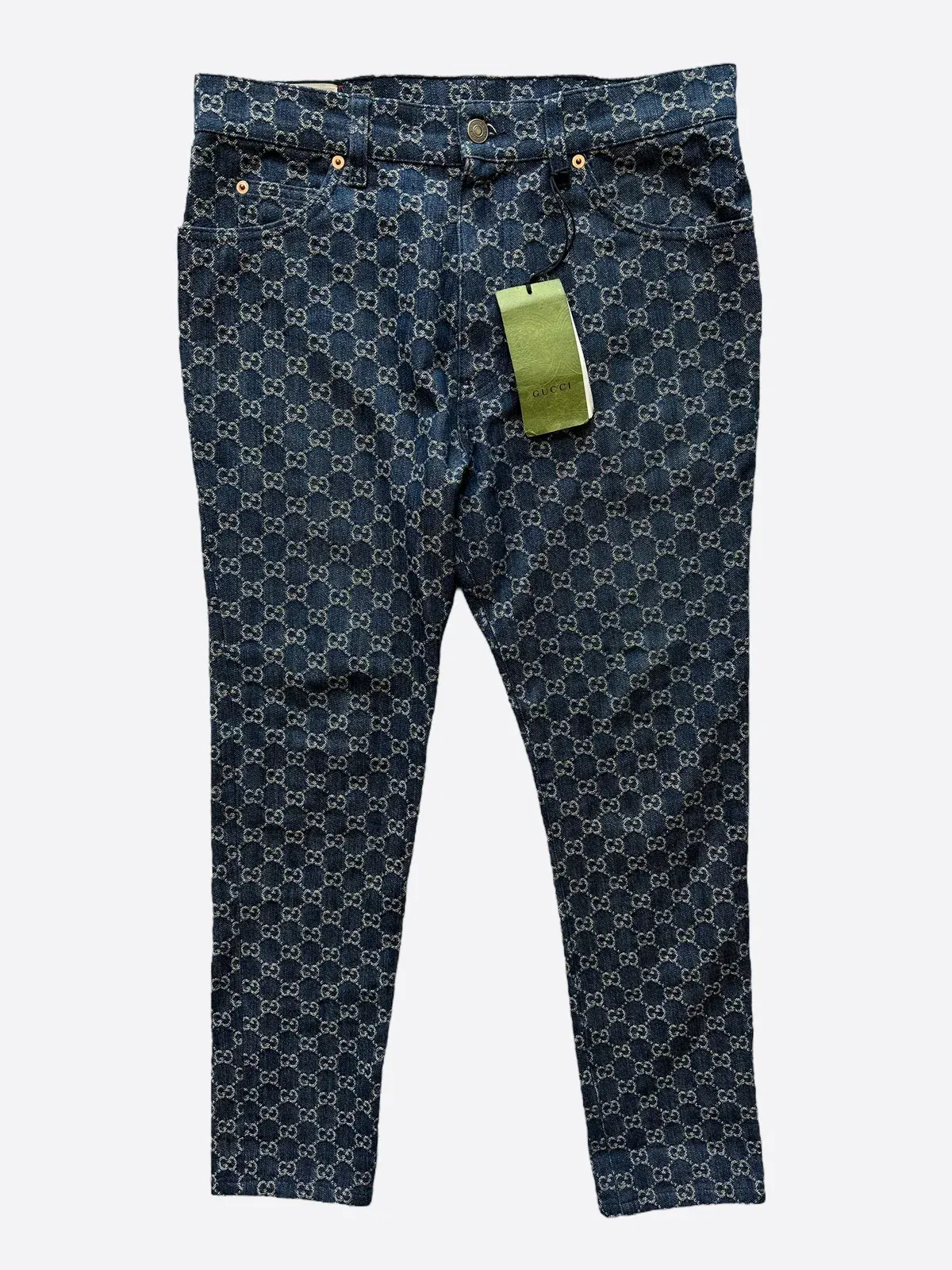 Blue GG Monogram Tapered Jeans