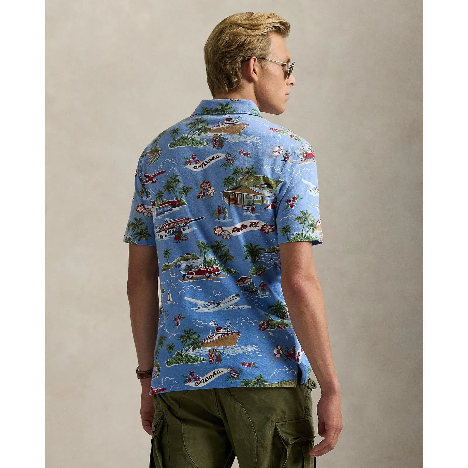 Standard Fit Bear Linen-Cotton Polo