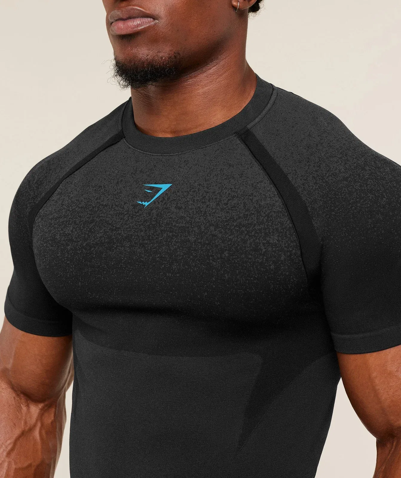 Gymshark Shadow Seamless T-Shirt - Black/Brand Blue