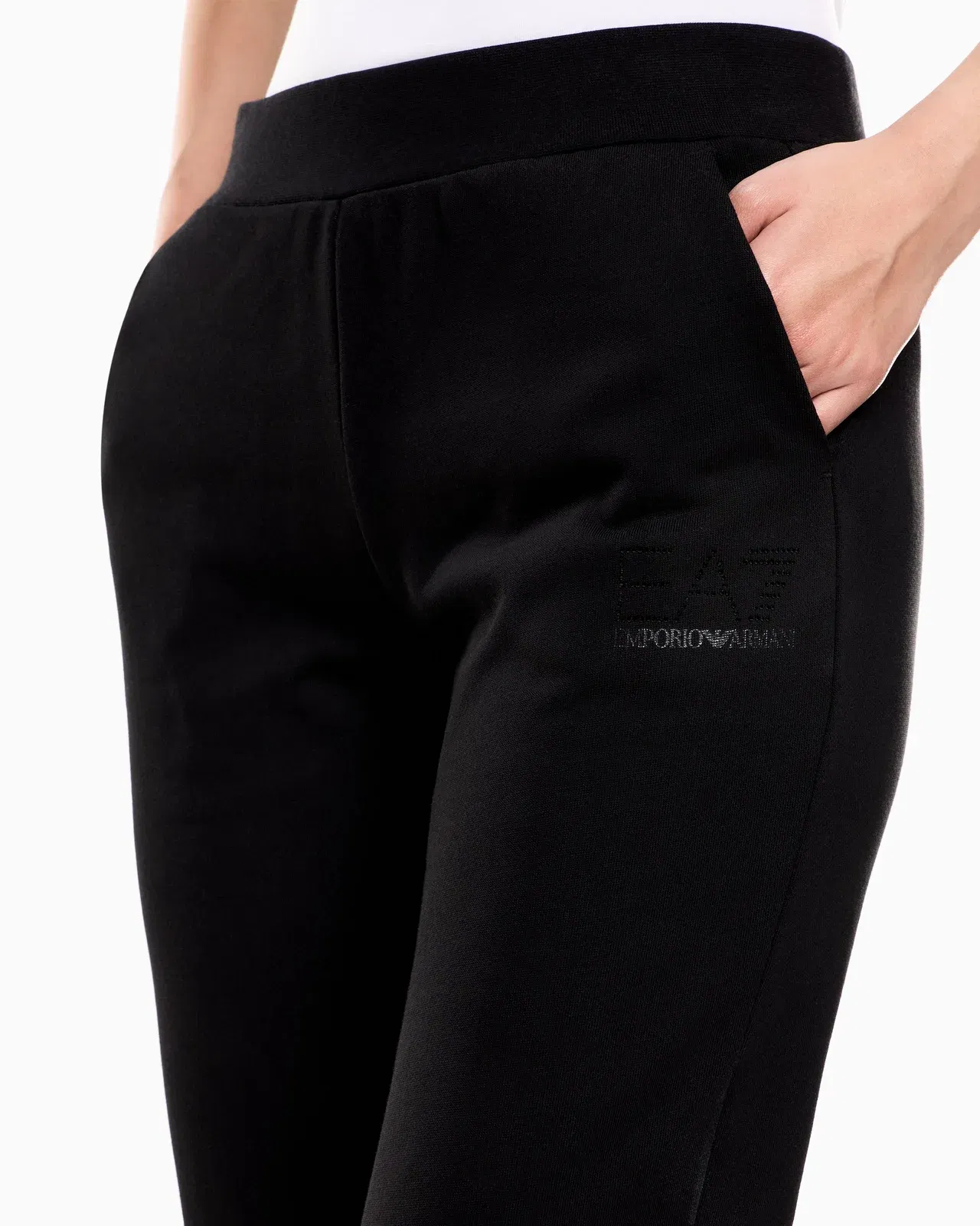 EA7 Work trousers Logo Series in stretch cotton with cuffs