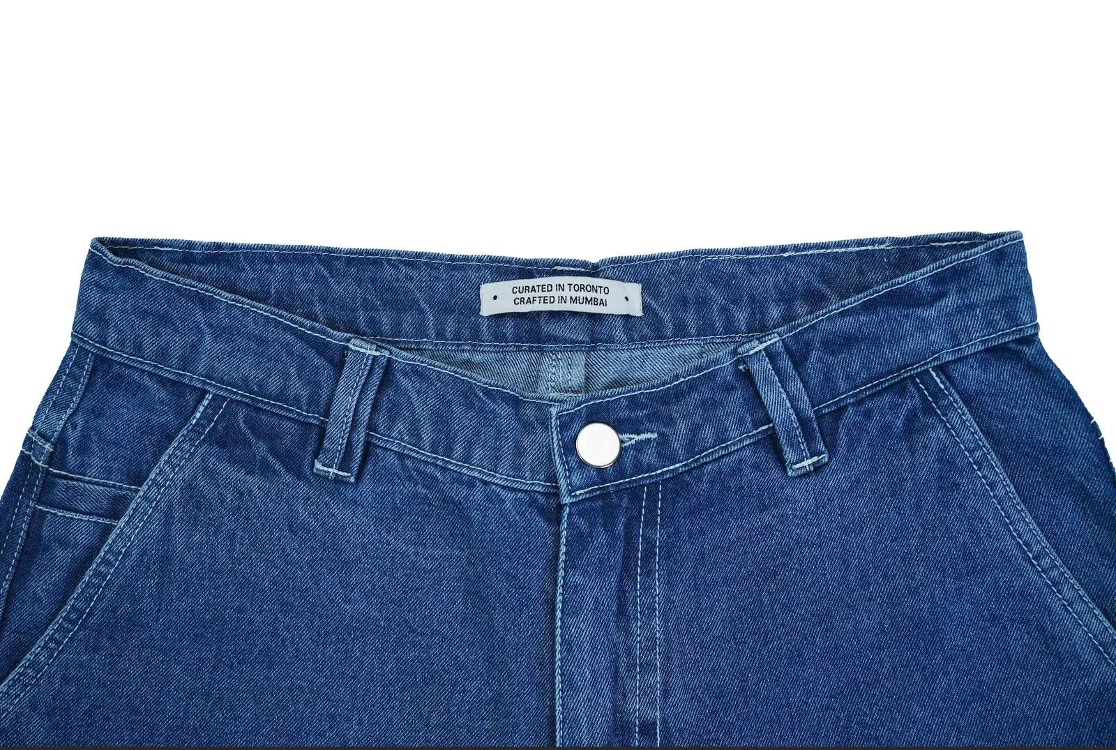 VINTAGE BLUE JORTS BY MISSNG TILE