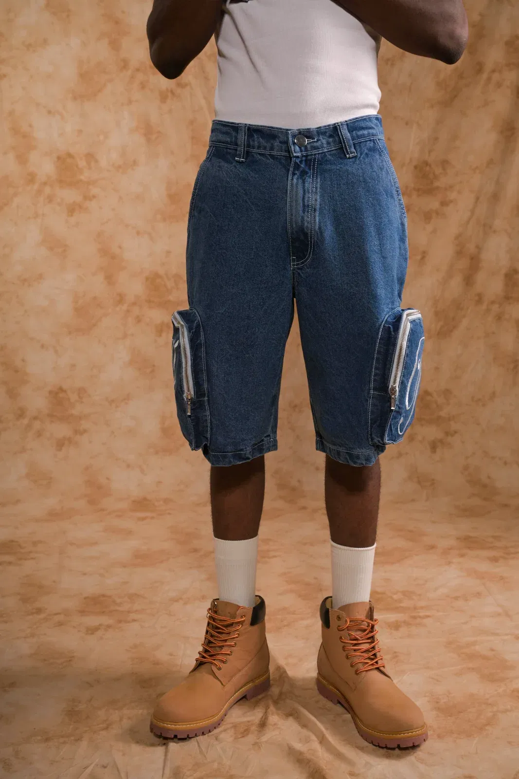 VINTAGE BLUE JORTS BY MISSNG TILE