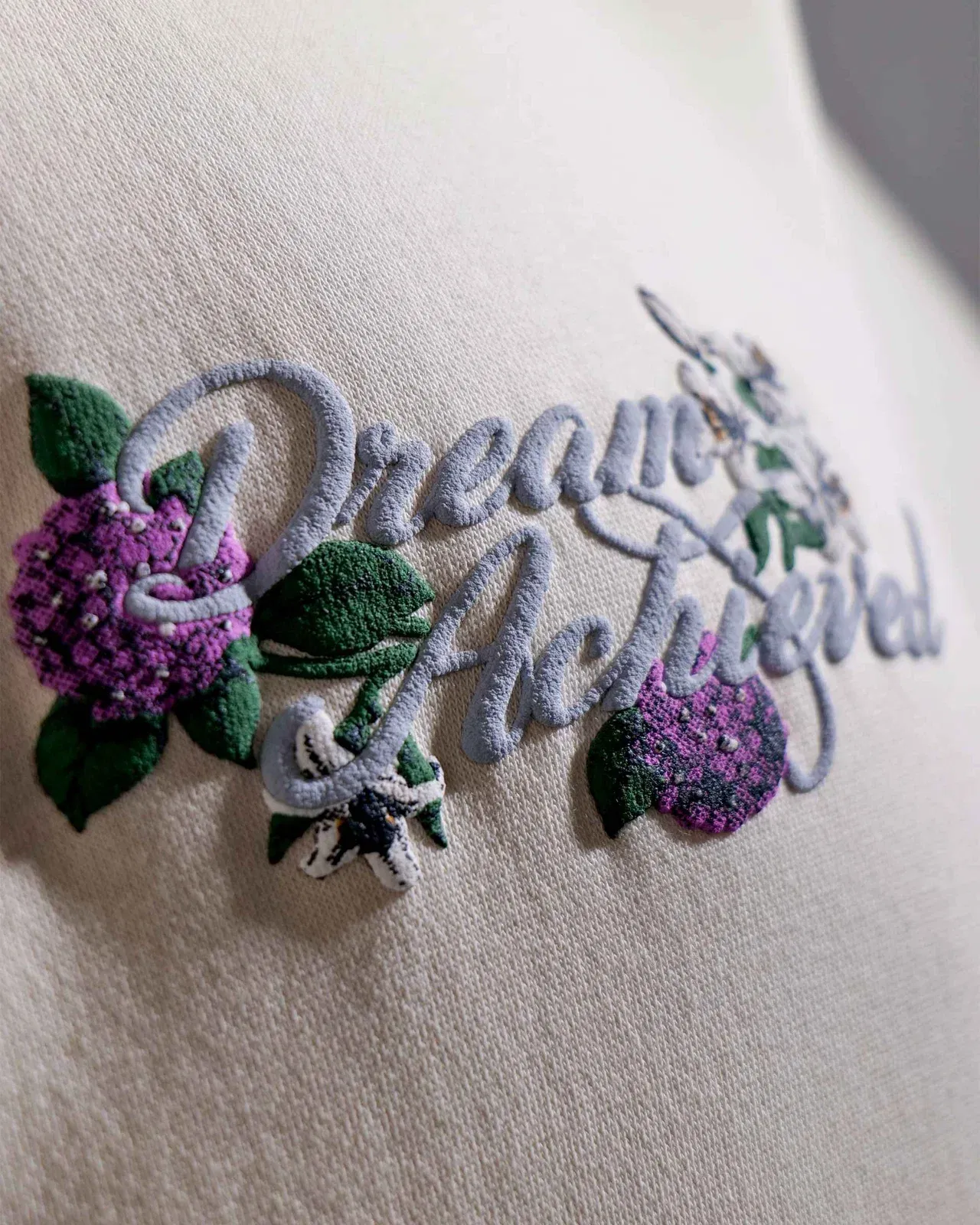Dream Achieved - Cream Oversized Printed Hoodie